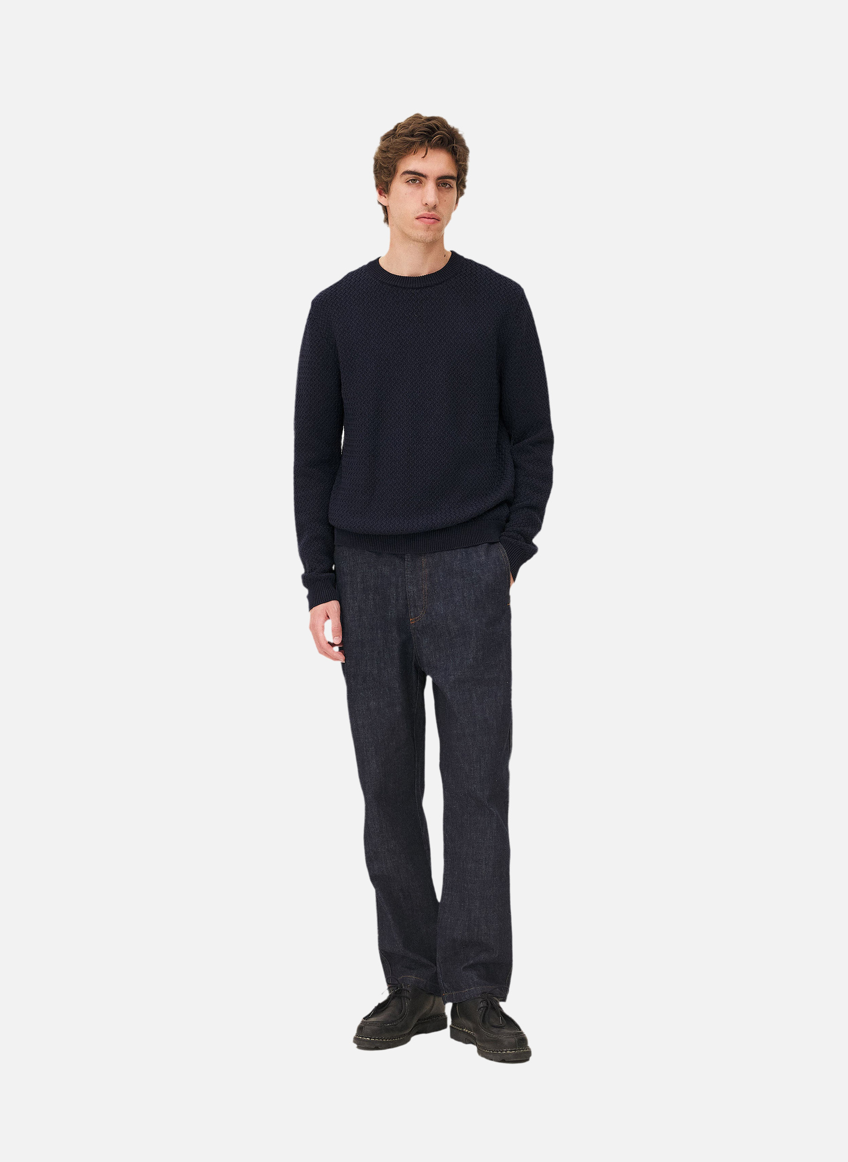 Long-sleeve polo ROMA NAVY Noyoco Blue