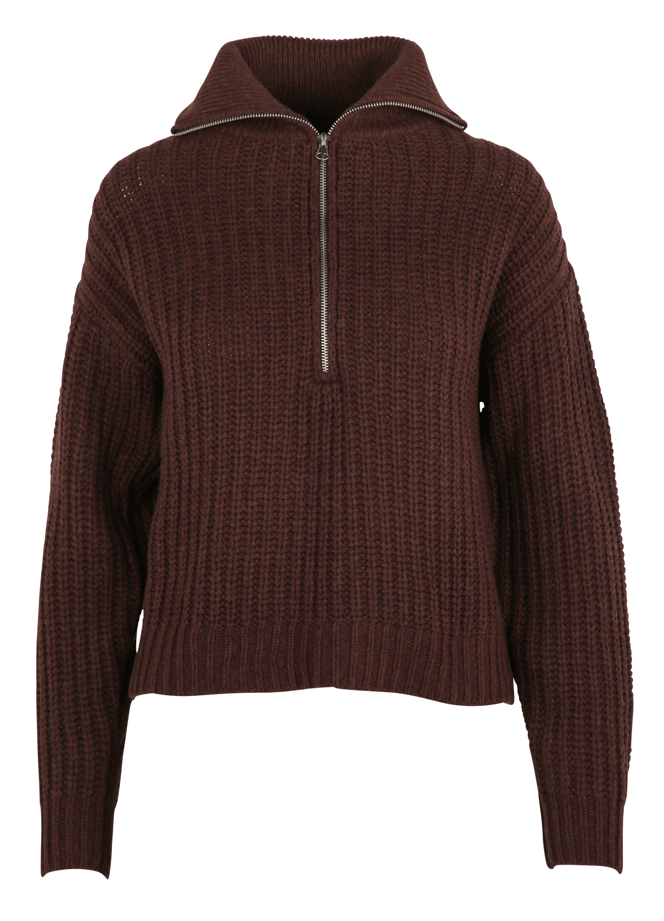 Zip-up knit vest in blended wool. HARTFORD Brown