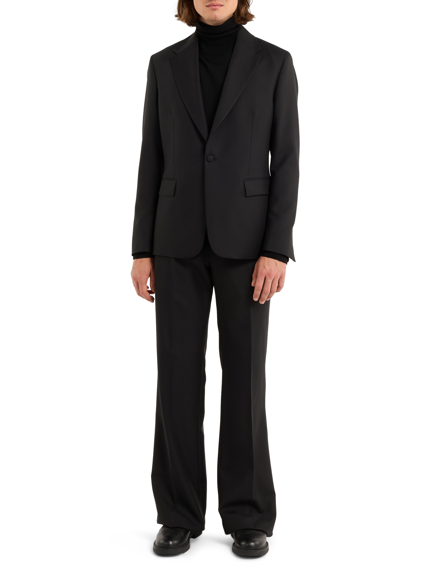 Solid Wool Suit Jacket SAISON 1865 Black