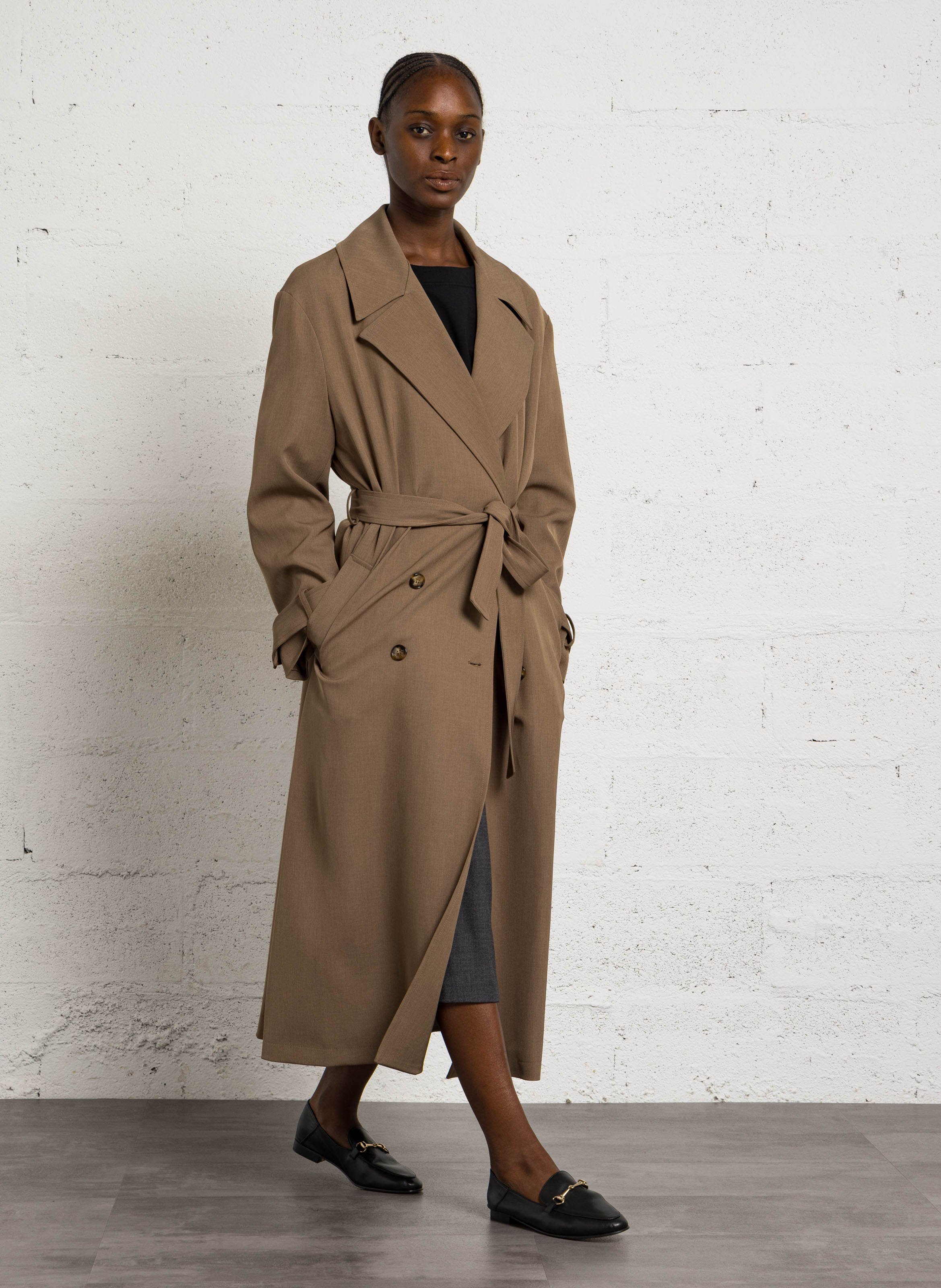 Manteau trench à ceinture IMPERIAL Marron