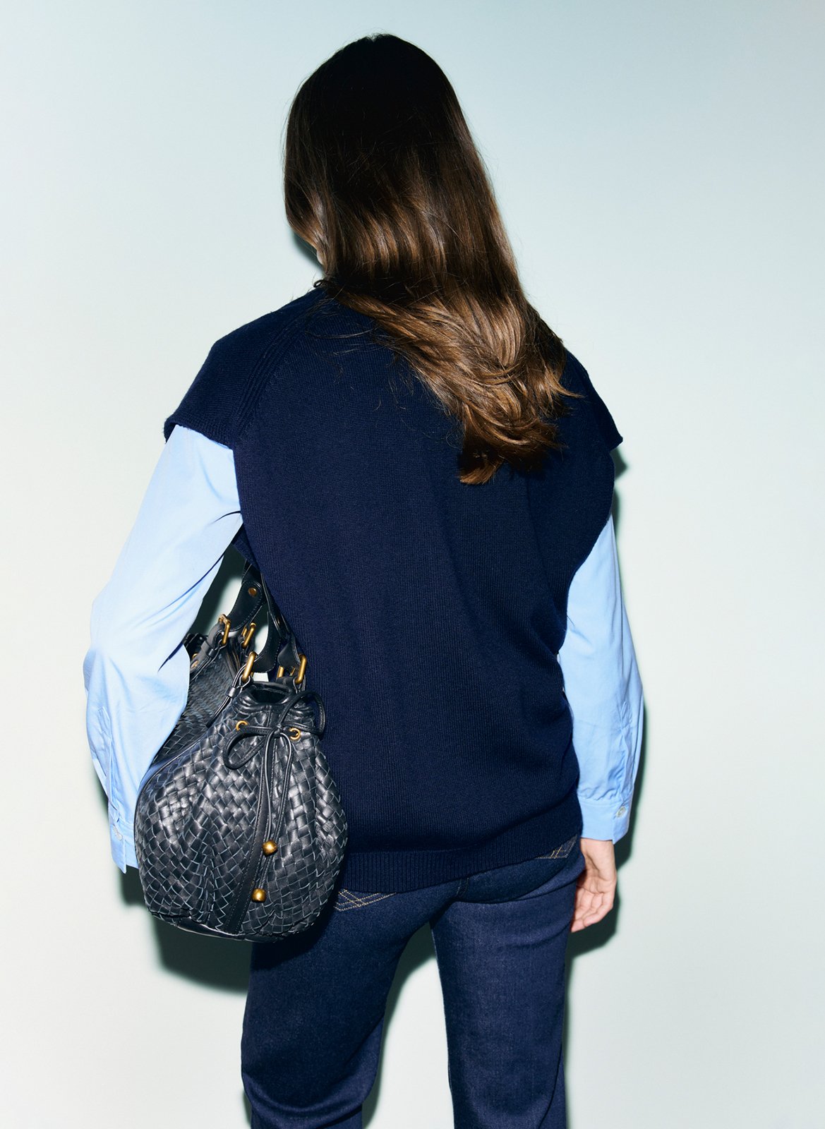 Oversized wool v-neck vest GERARD DAREL Blue