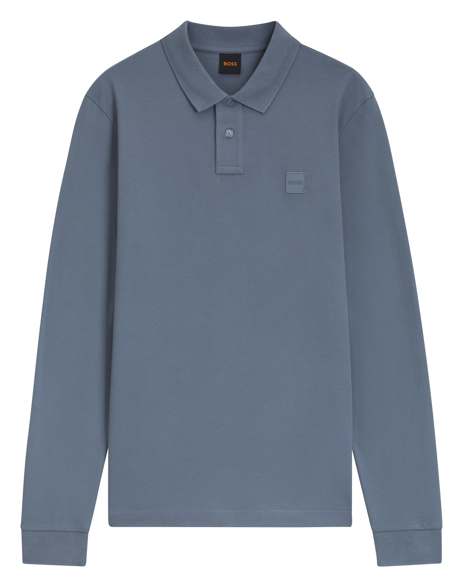 Polo à manches longues regular-fit en coton mélangé BOSS Bleu