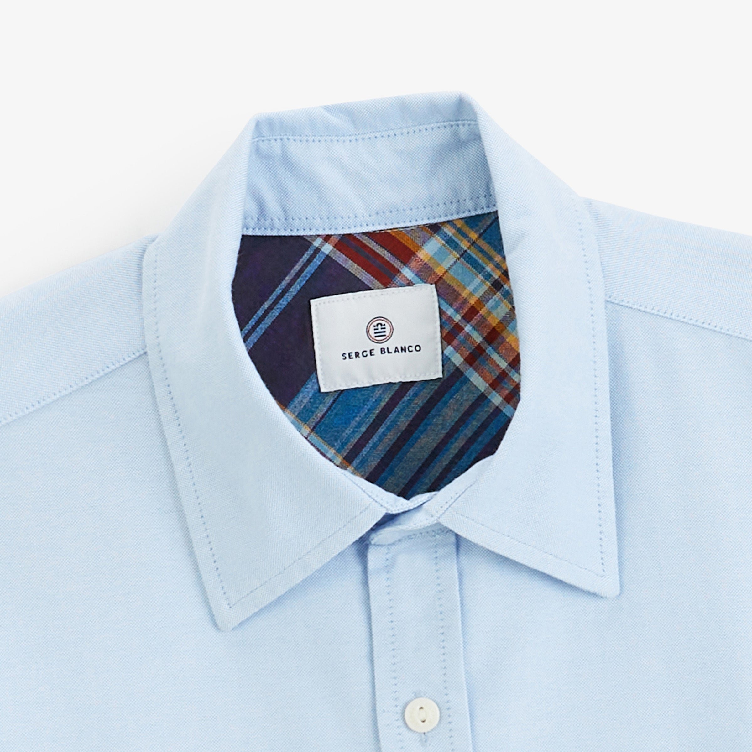 Long-sleeved Oxford shirt blanco biarritz sky blue SERGE BLANCO Blue