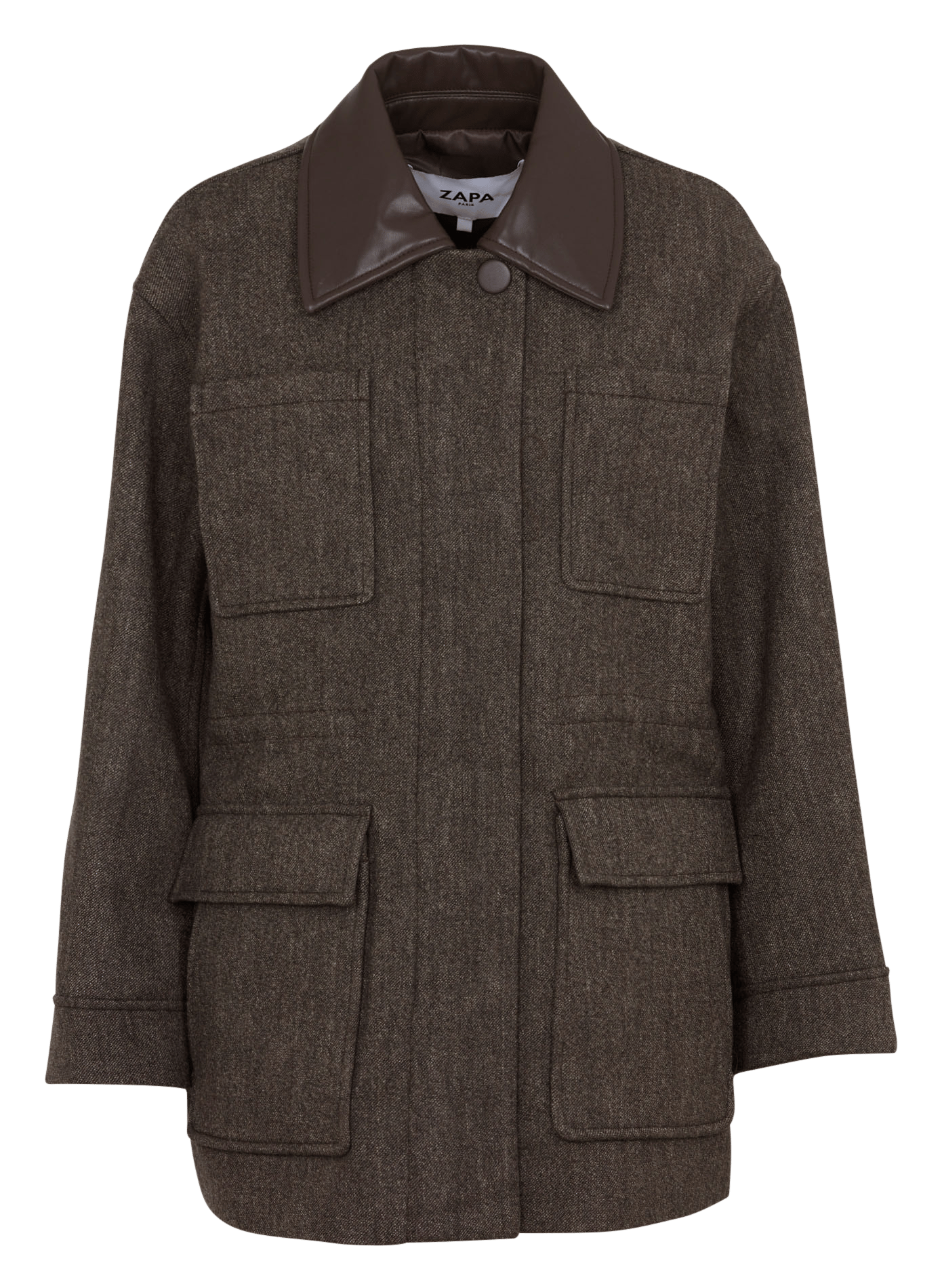 Manteau oversize en laine ZAPA Marron