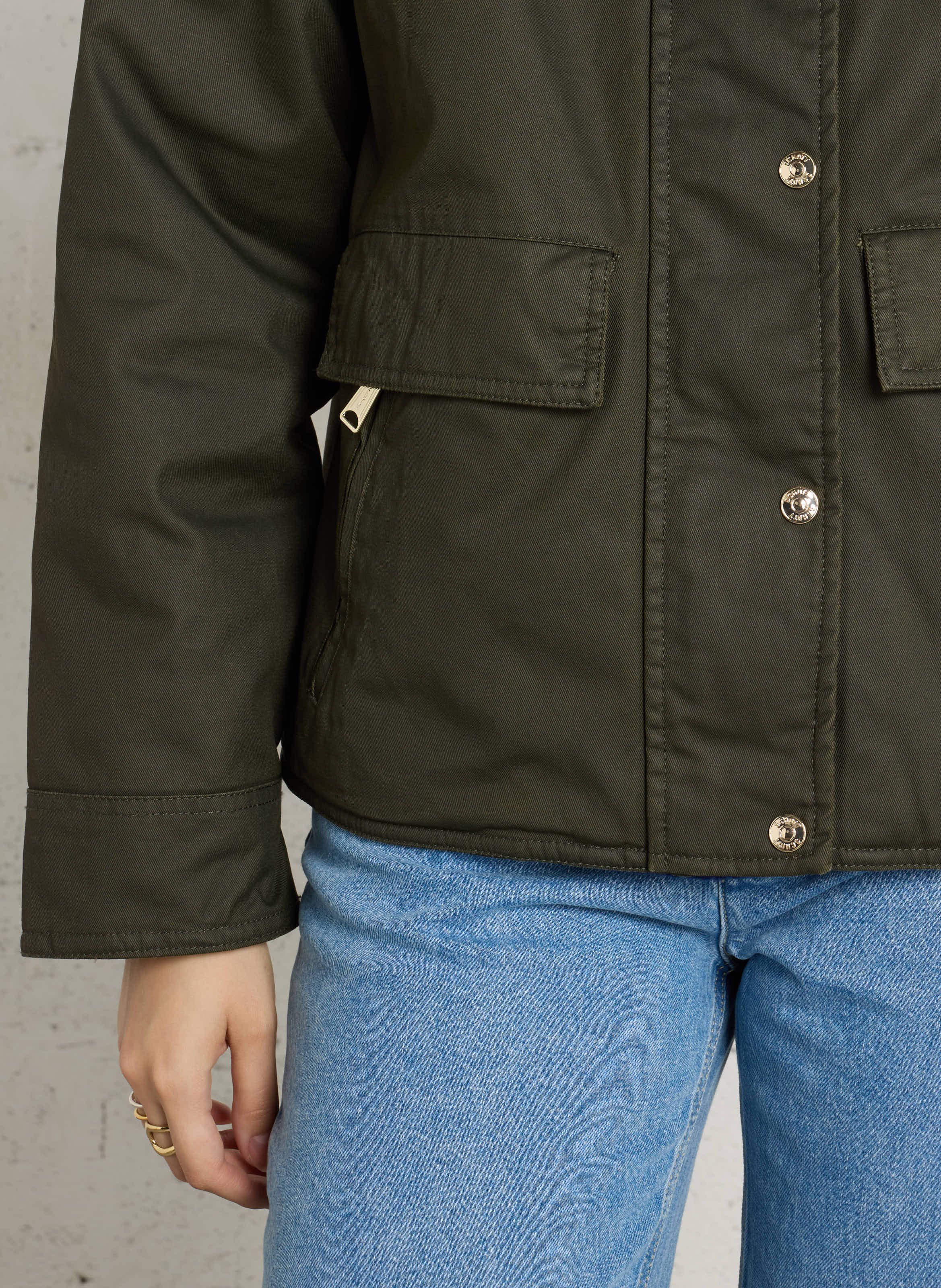 Baumwollblouson mit klassischem Kragen SCHOTT Khaki