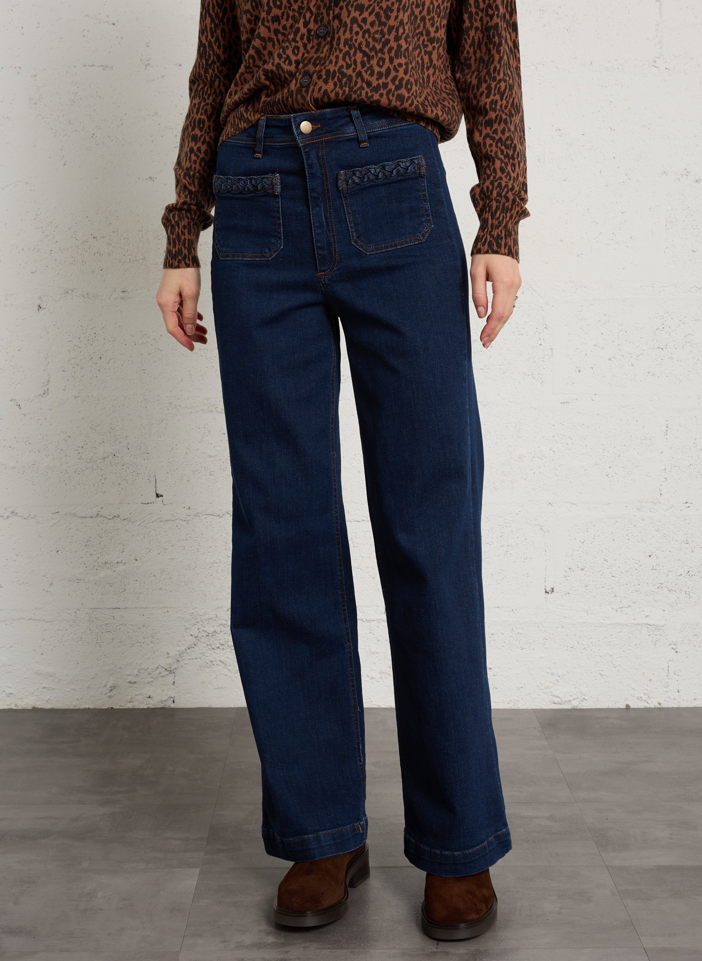 Weite Jeans aus Baumwoll-Mix MAISON HOTEL Blau