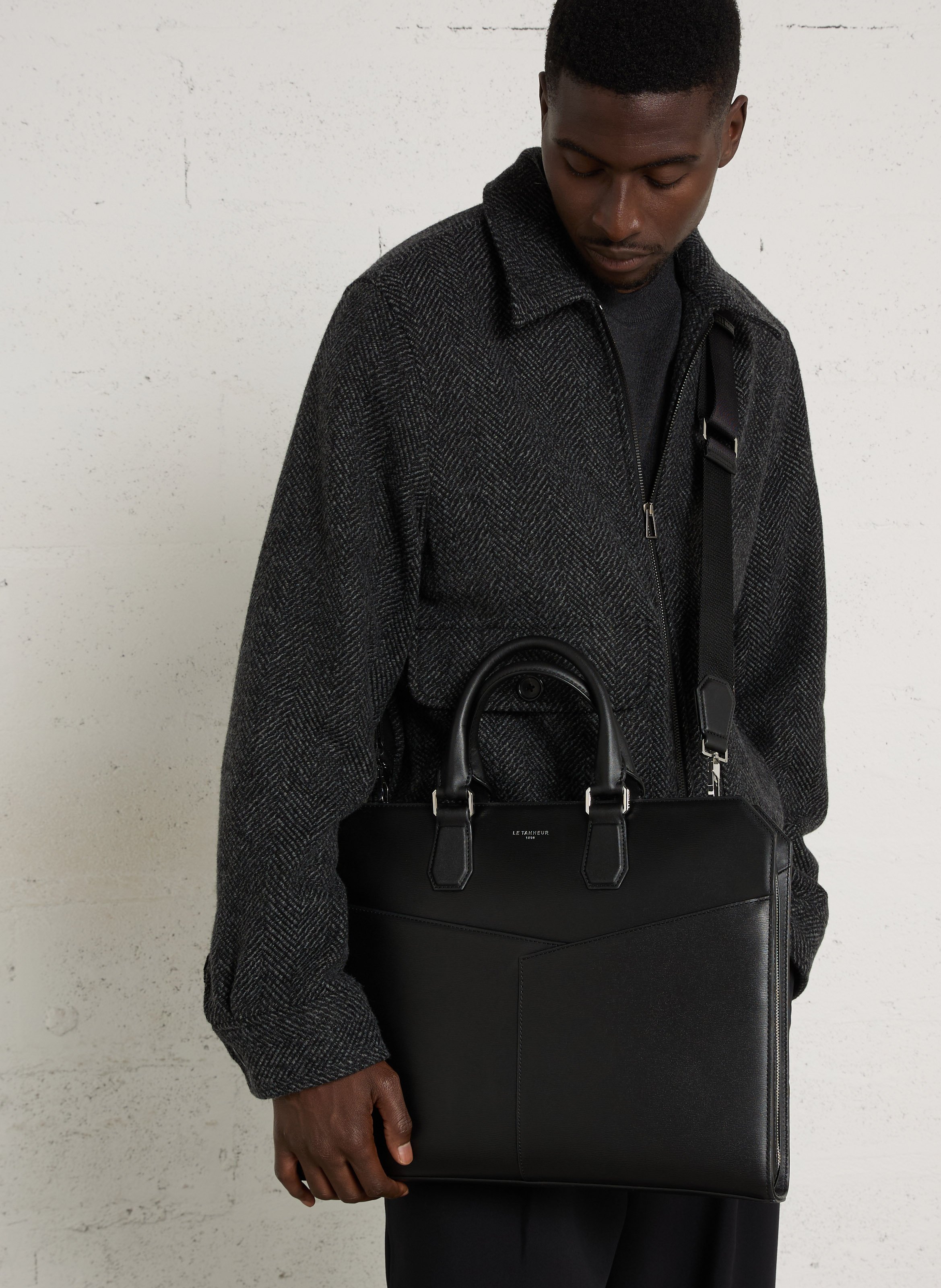 Leren laptoptas LE TANNEUR Zwart
