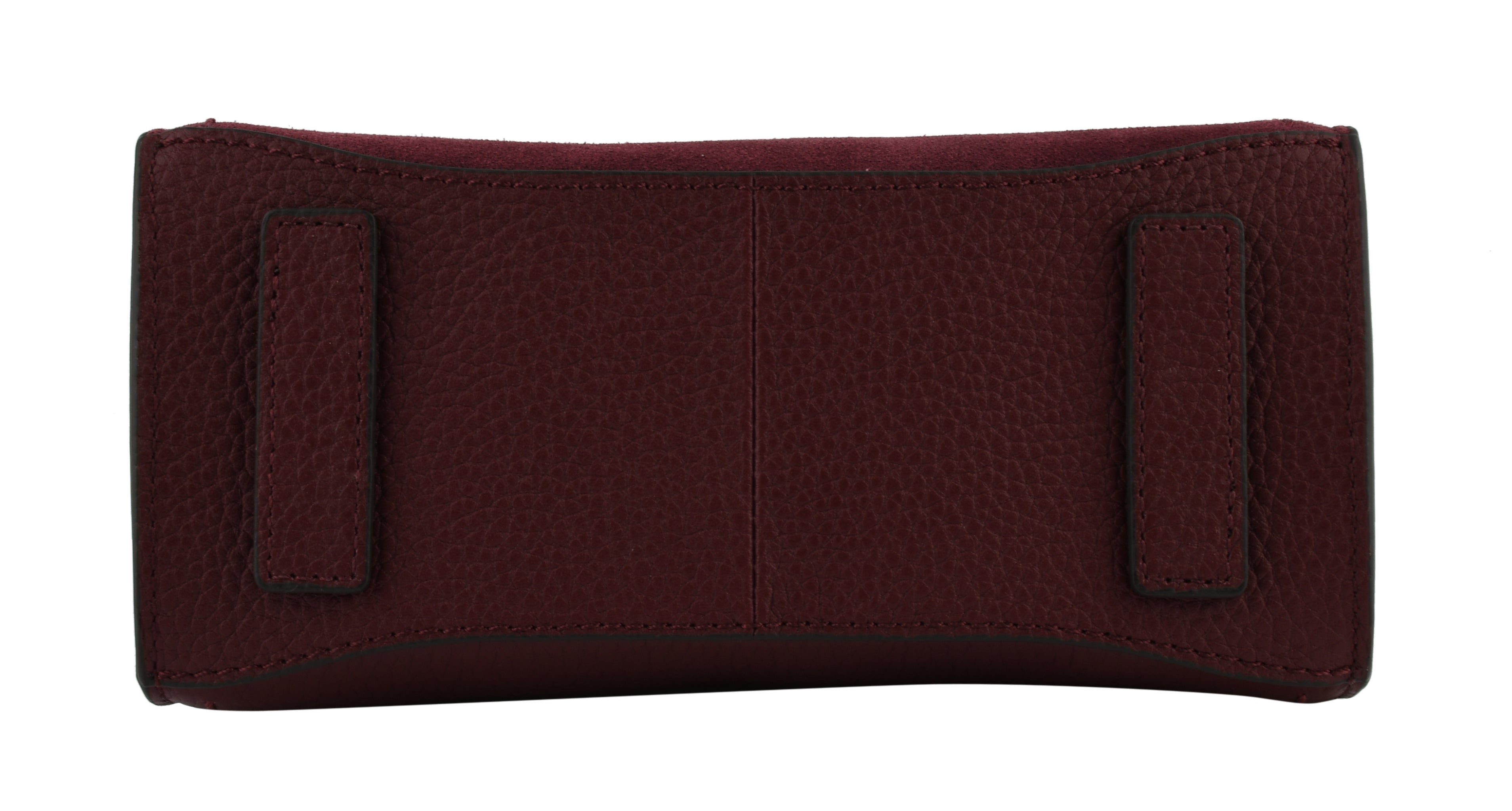 Cowhide leather handbag with a suede-effect finish POURCHET Red