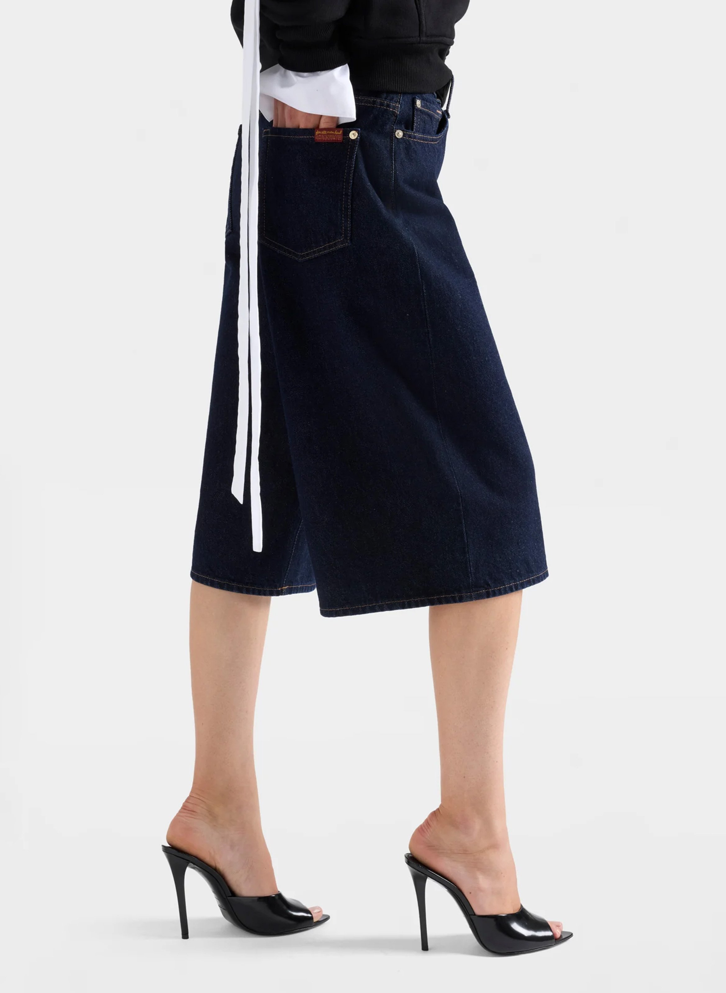 Loose-fit raw denim Bermuda shorts 7 FOR ALL MANKIND Blue