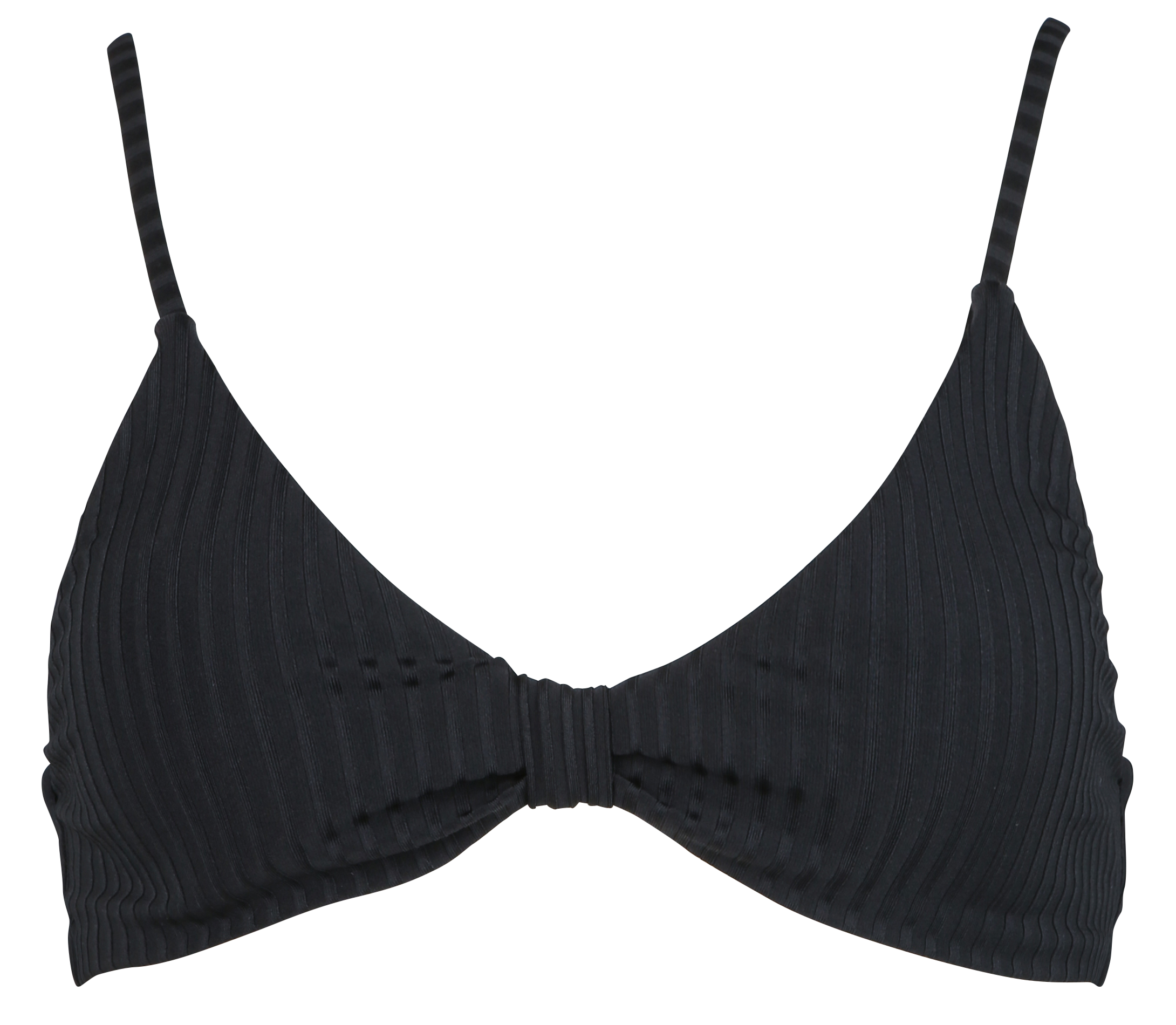 Ribbed bikini top PIECES Black