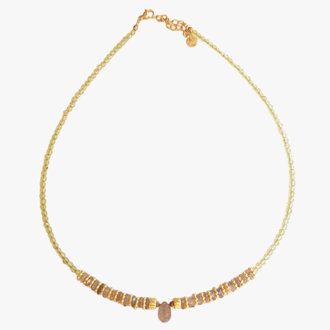 Peridot and labradorite necklace GINANDGER Green