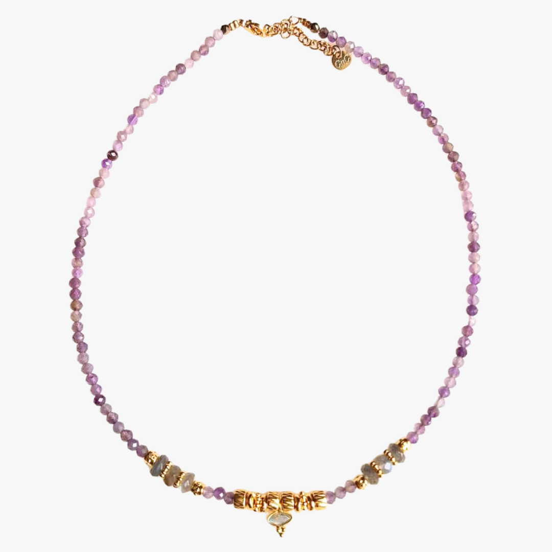Amethyst necklace GINANDGER Multicolored
