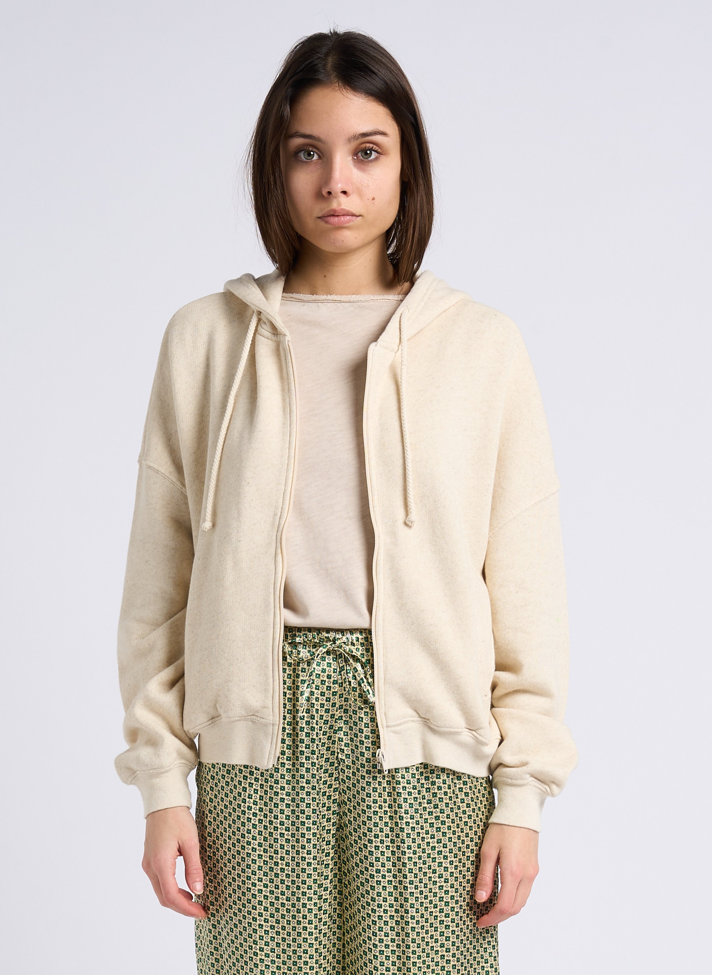 Organic cotton and linen-blend hoodie AMERICAN VINTAGE