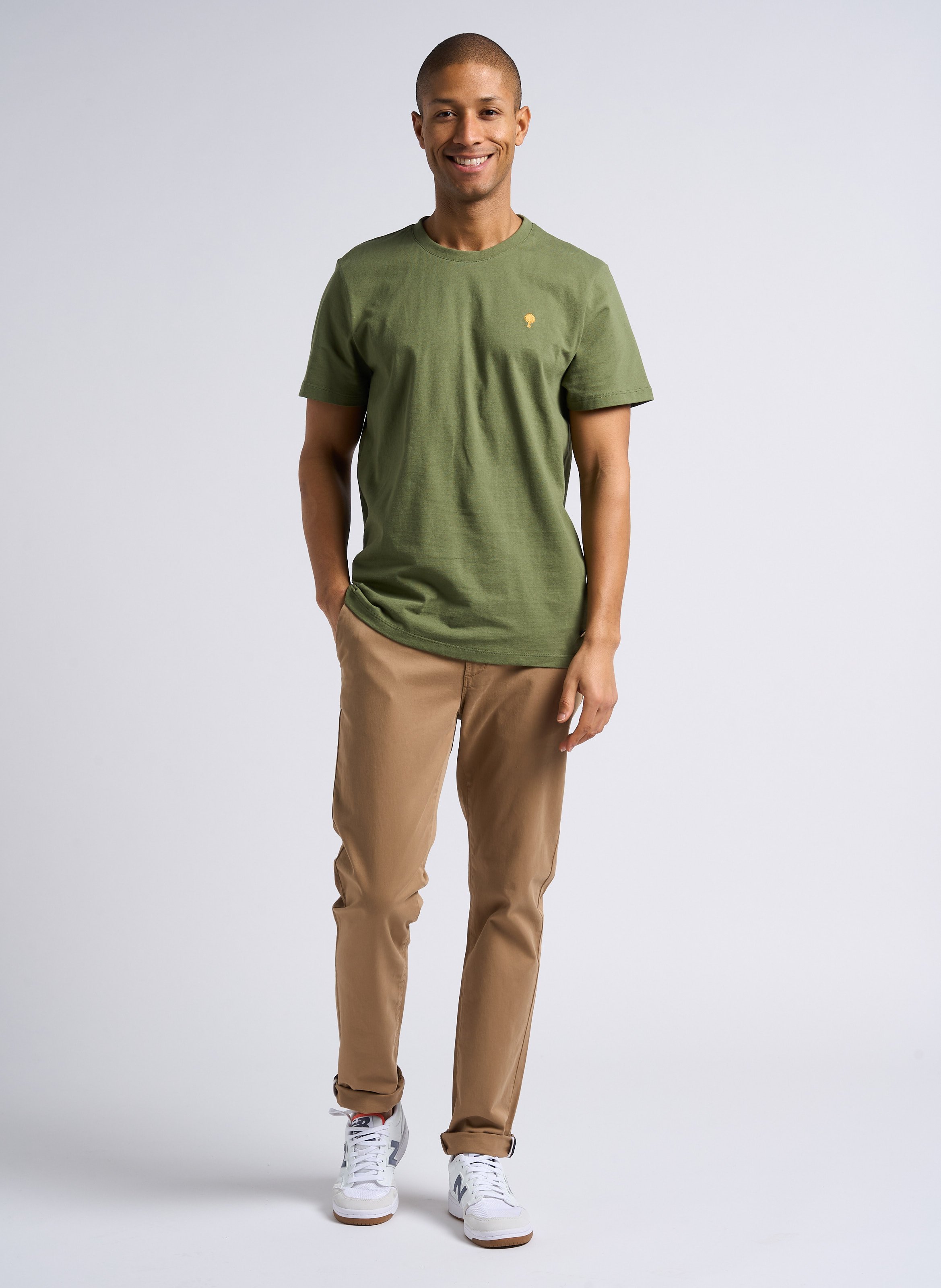 Besticktes T-Shirt aus Baumwoll-Mix, Regular Fit FAGUO Khaki
