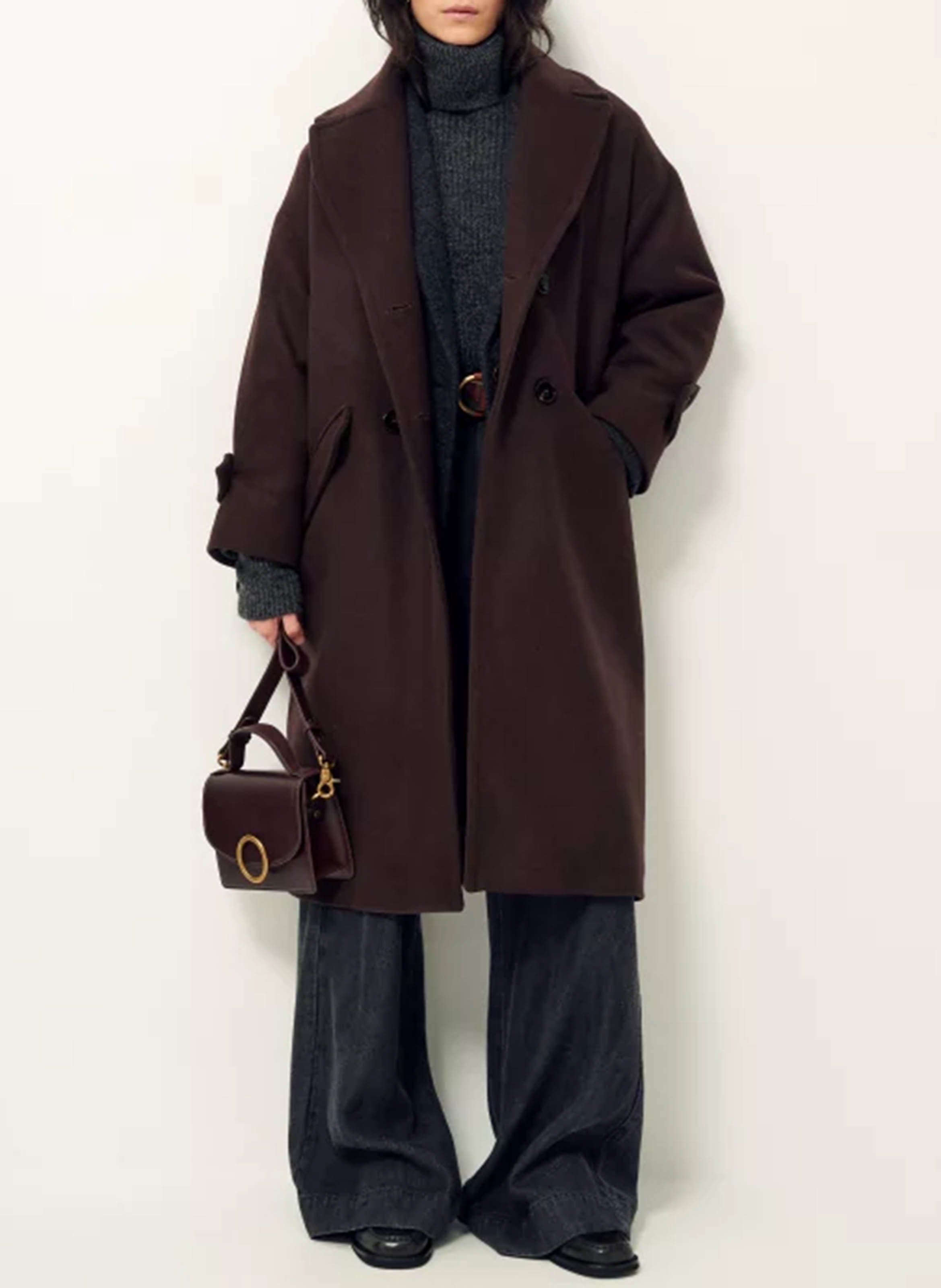 Oversized wool-blend coat with tailored collar SESSUN