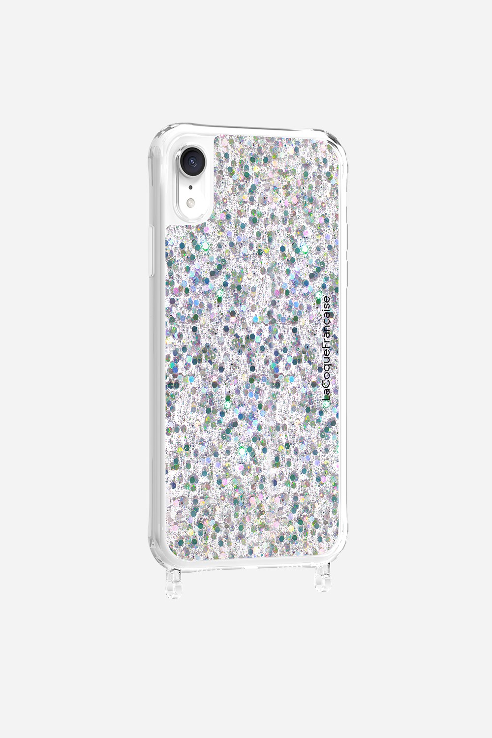 Phone case with holographic glitter rings for iphone xr LA COQUE FRANCAISE Silver
