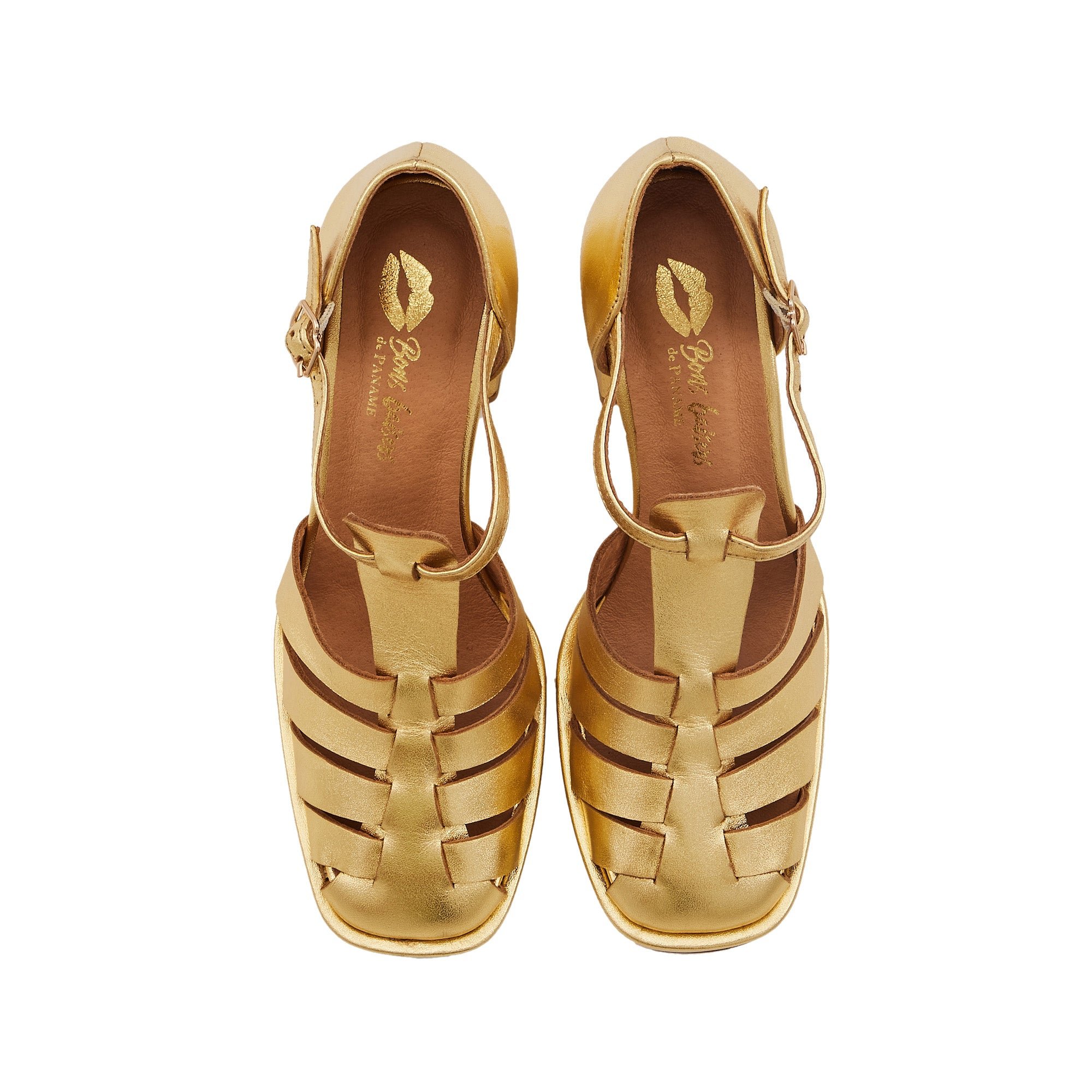 Leather Mary Janes BONS BAISERS PARIS Golden