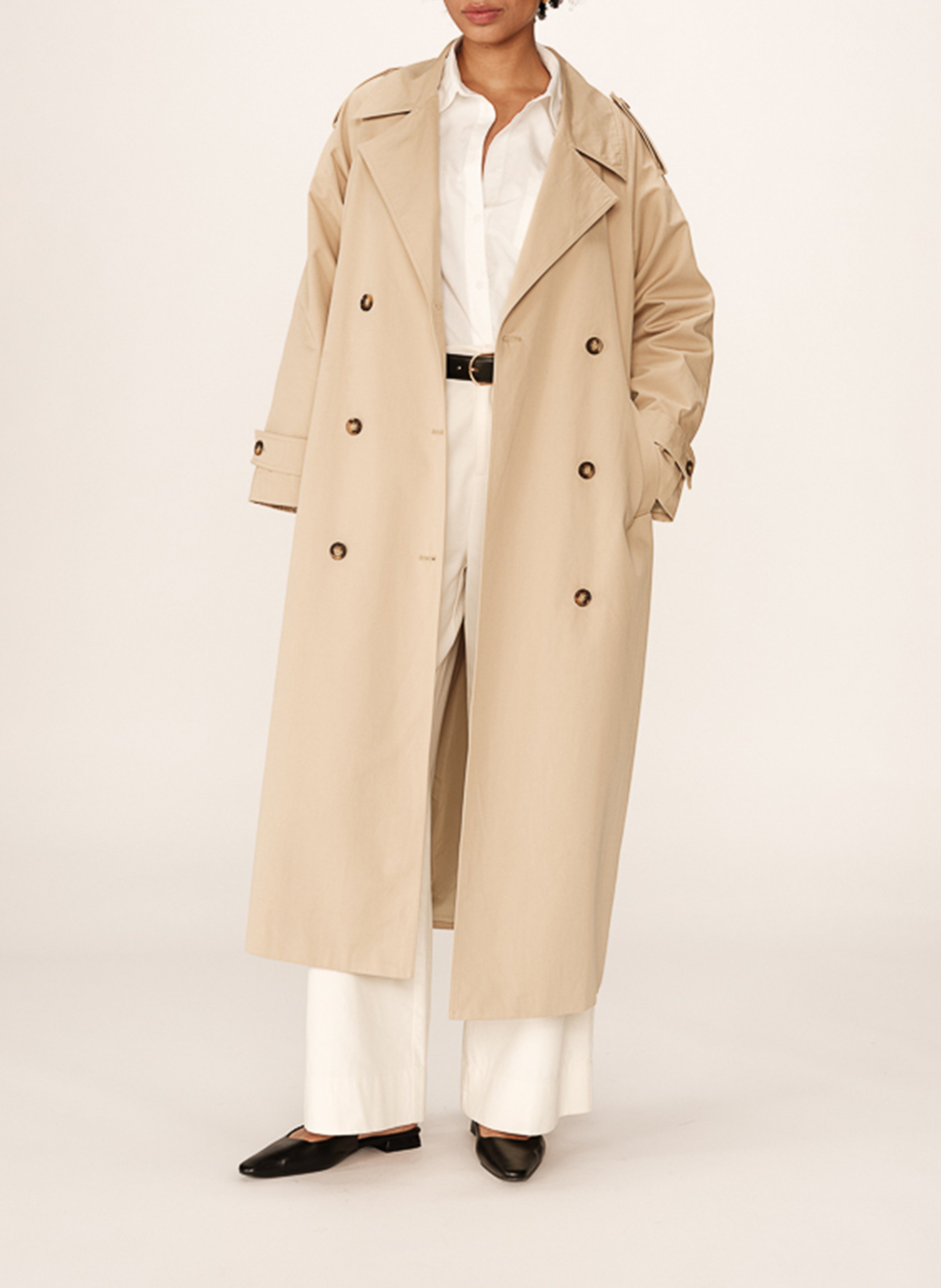 Oversized trenchcoat van katoen GRACE ET MILA Beige