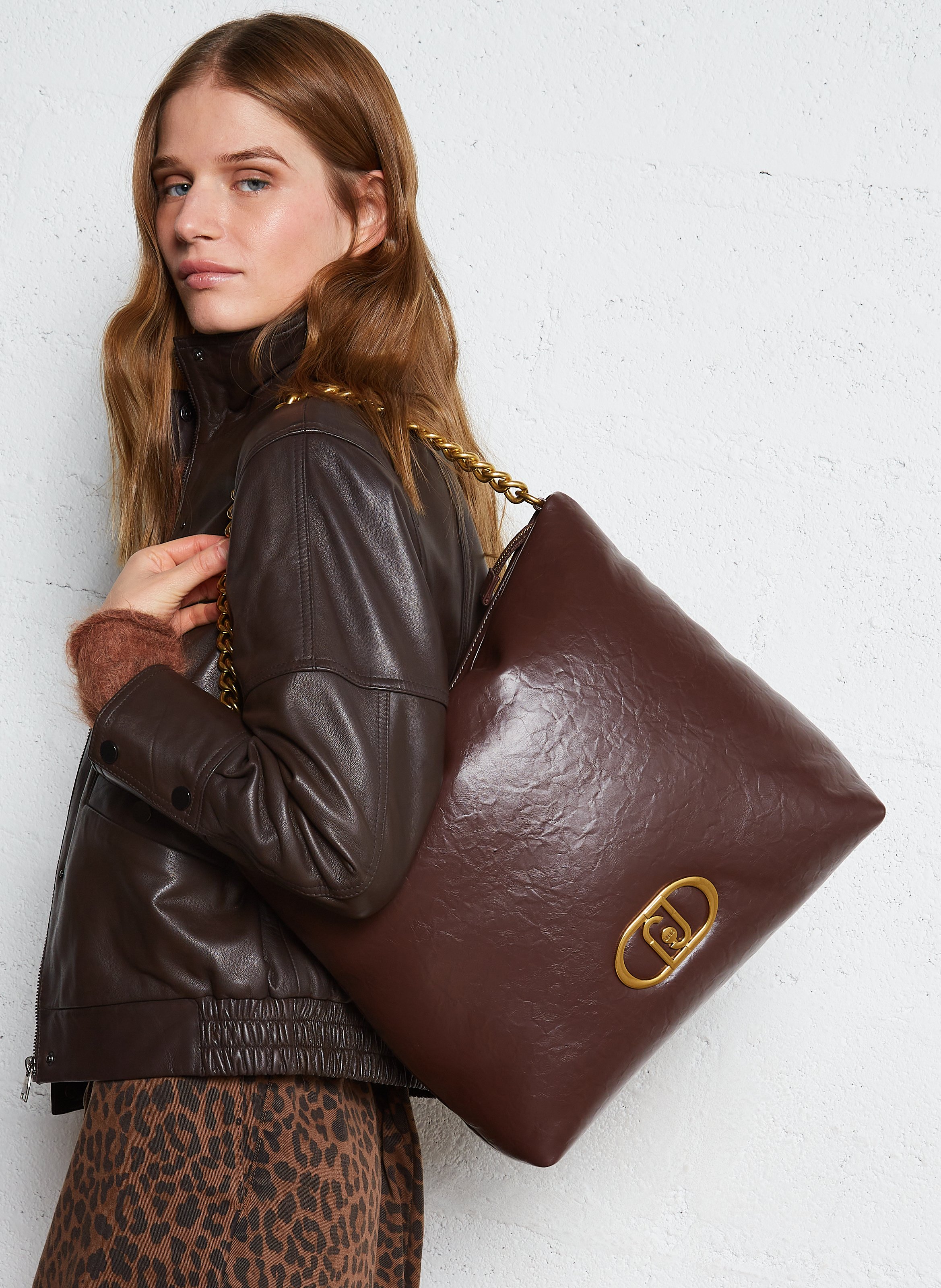 Sac à main effet cuir LIU JO Marron