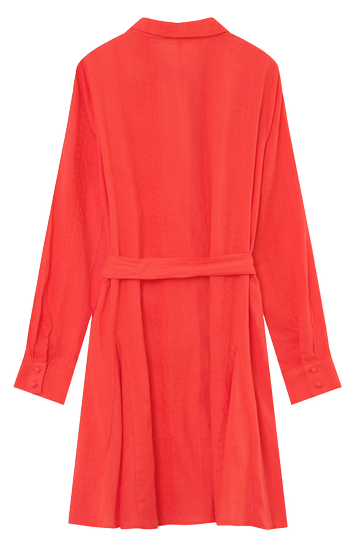 Robe chemise courte en coton brodée GRACE ET MILA Rouge