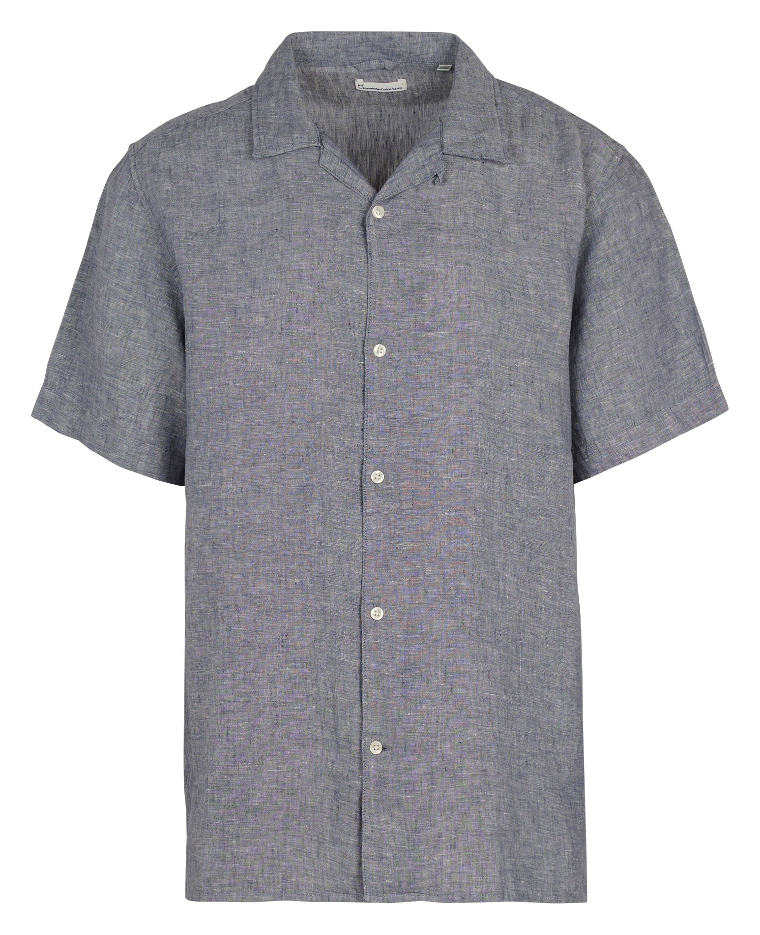 Chemise droite col classique en lin bio KNOWLEDGE COTTON APPAREL Bleu