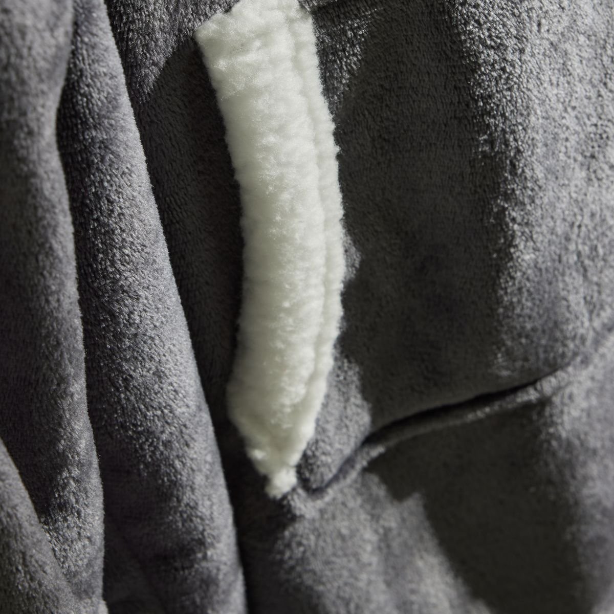 Checked fleece sweatshirt TODAY LINGE DE MAISON Grey