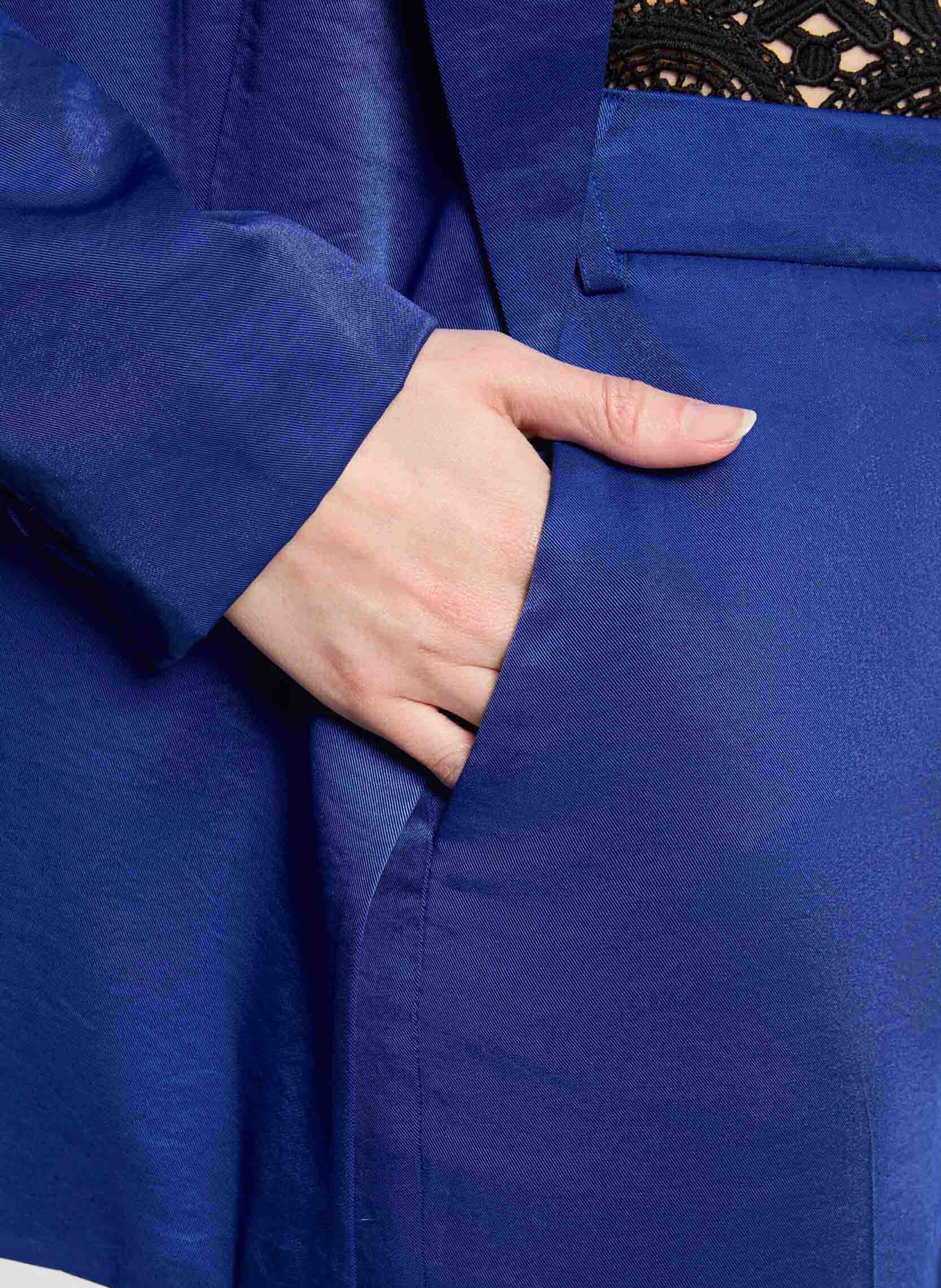 Satijnen pantalon met hoge taille MORGAN Blauw