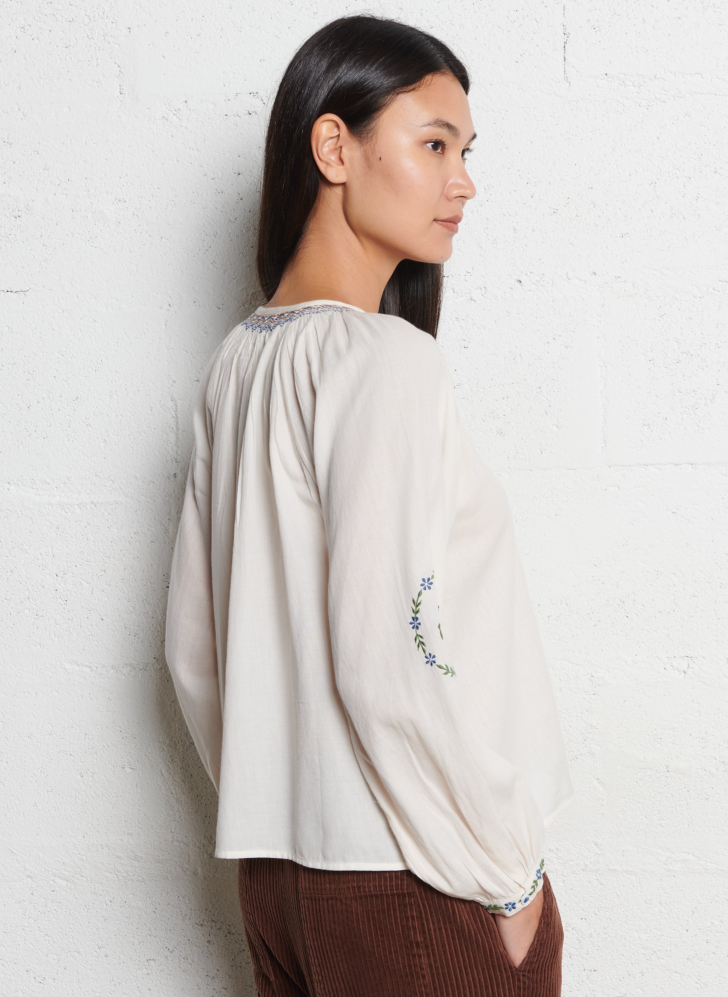 Henley-Bluse aus Baumwolle EMILE ET IDA Beige