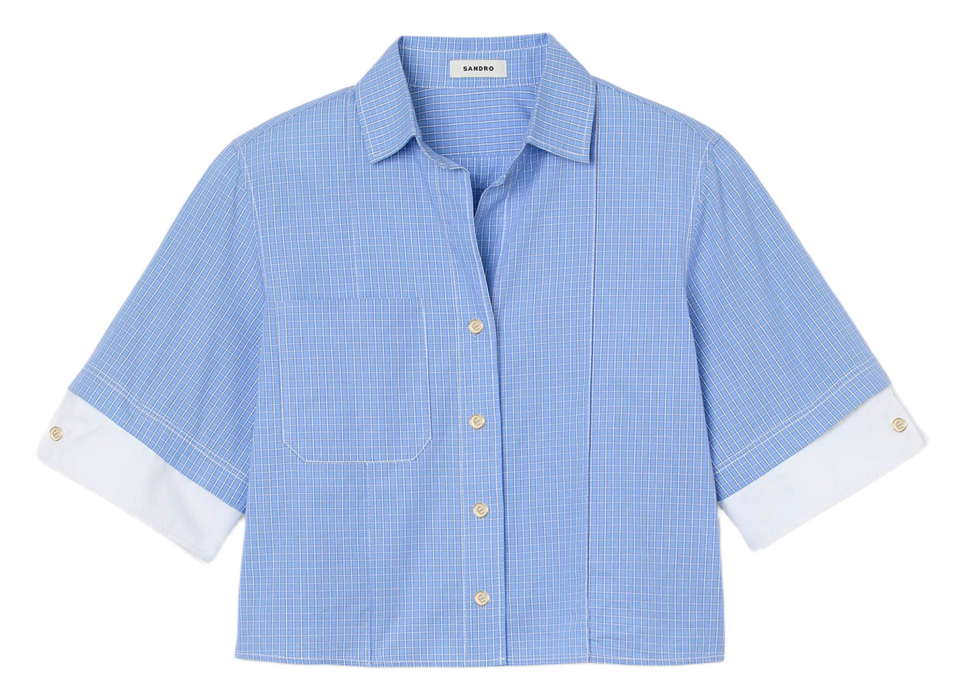 Chemise col classique coton SANDRO Bleu