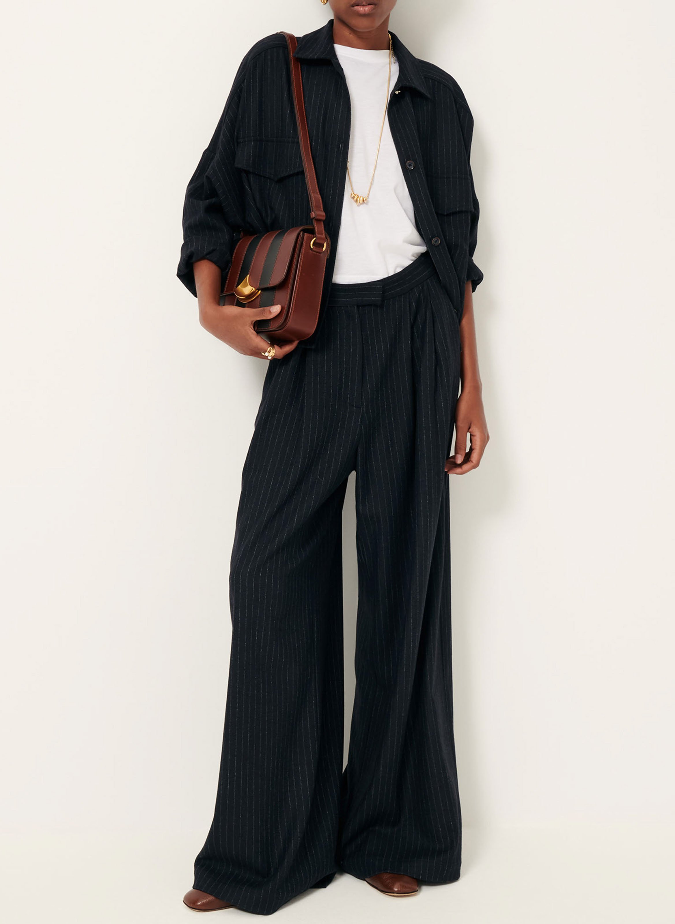 Straight striped trousers  SESSUN Blue