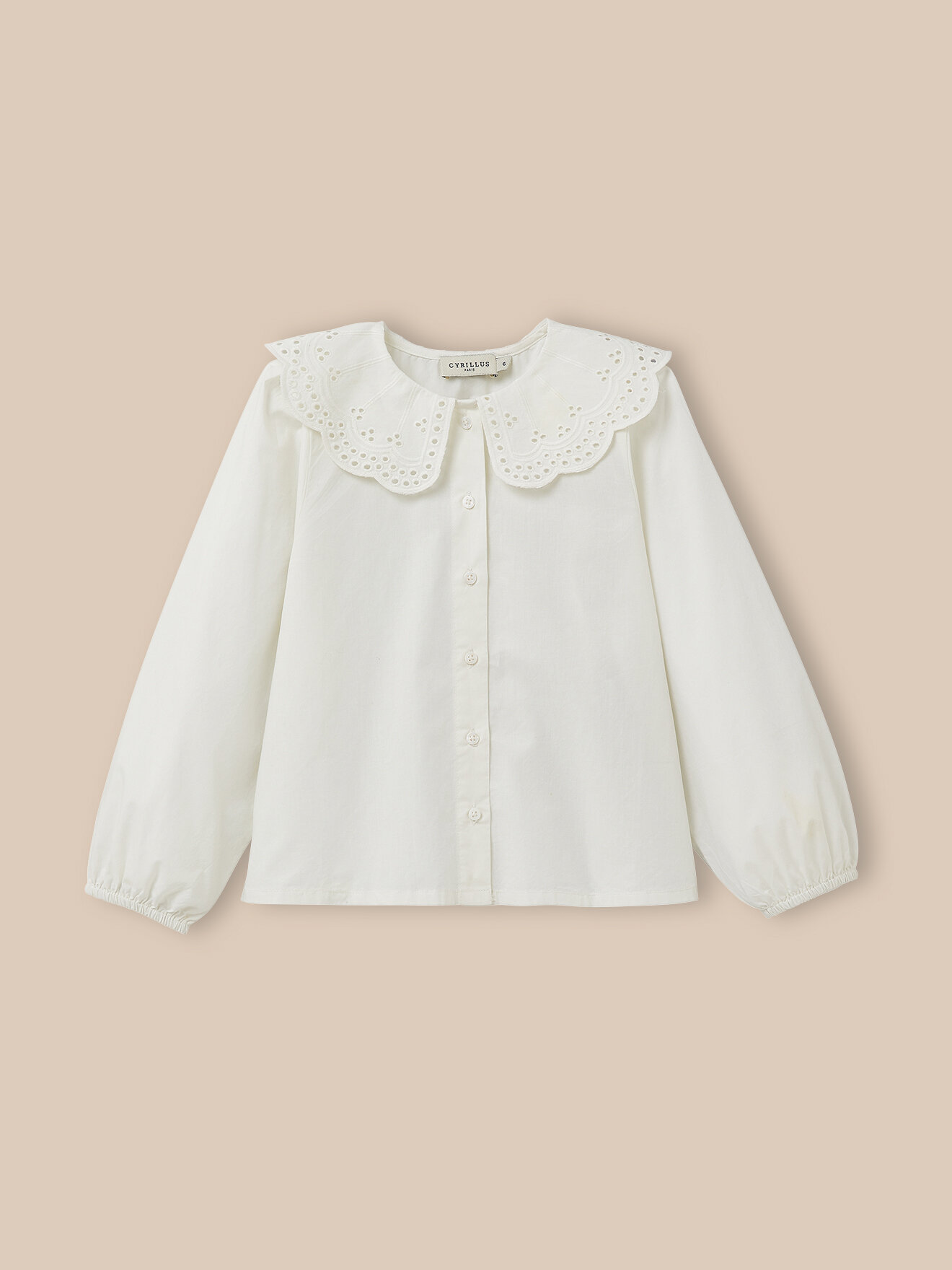 Maxi collar blouse CYRILLUS White