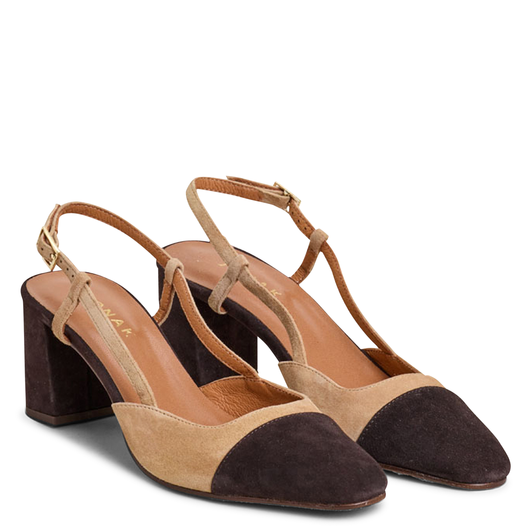 Suede leather slingbacks JONAK Brown