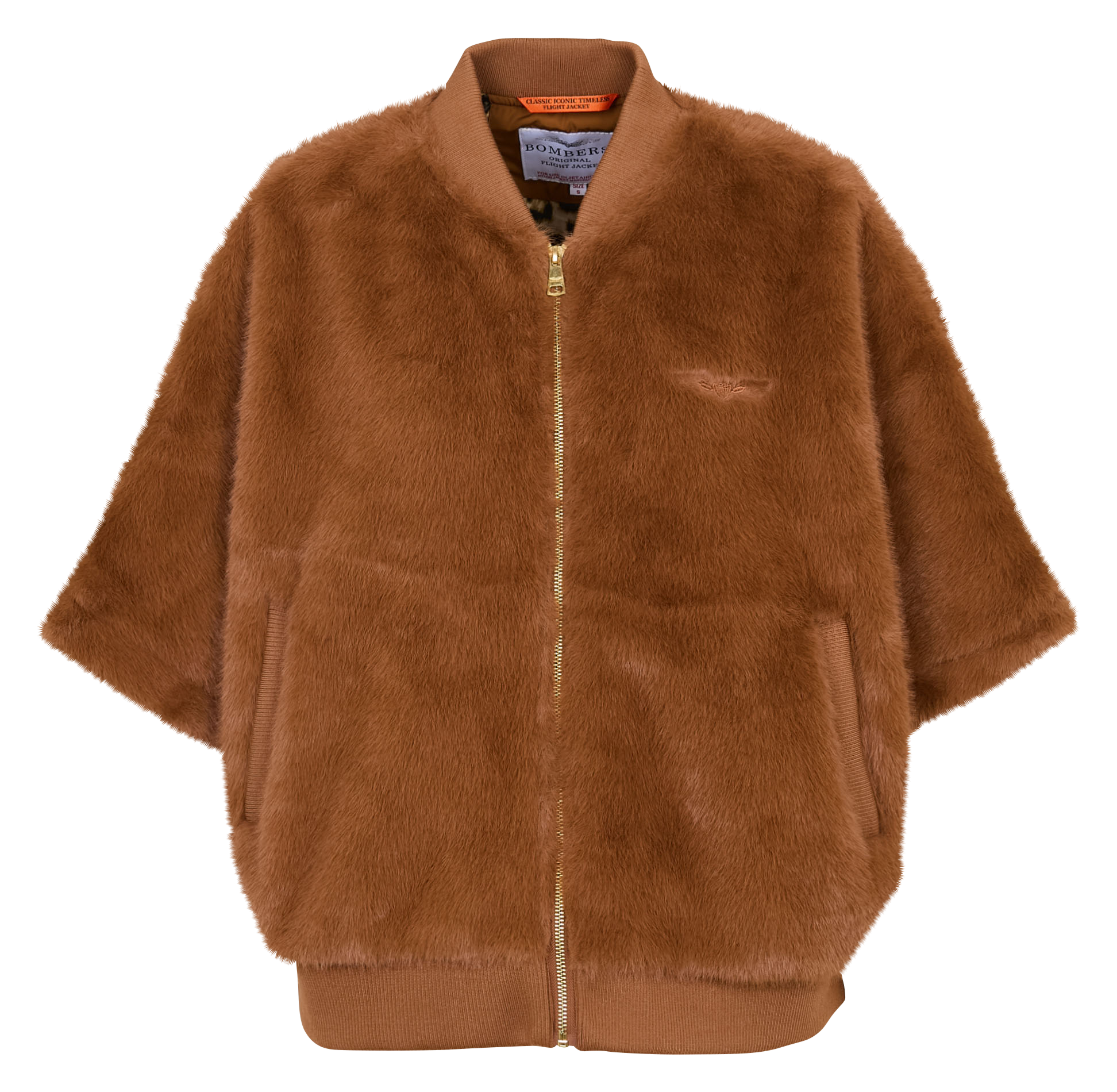 Veste ample col teddy  BOMBERS ORIGINAL Marron