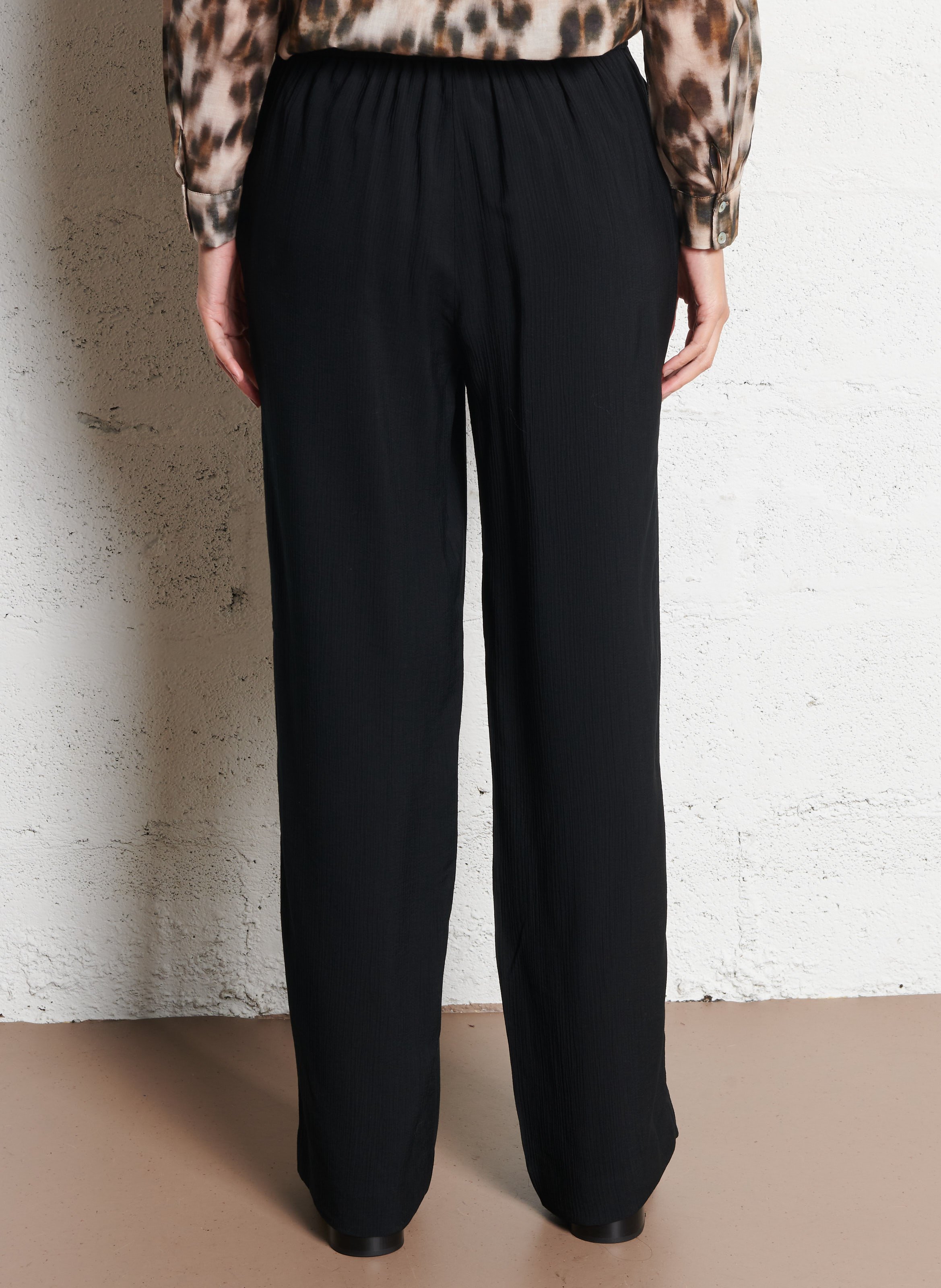 Elasticated wide leg pants MAISON 123 Black