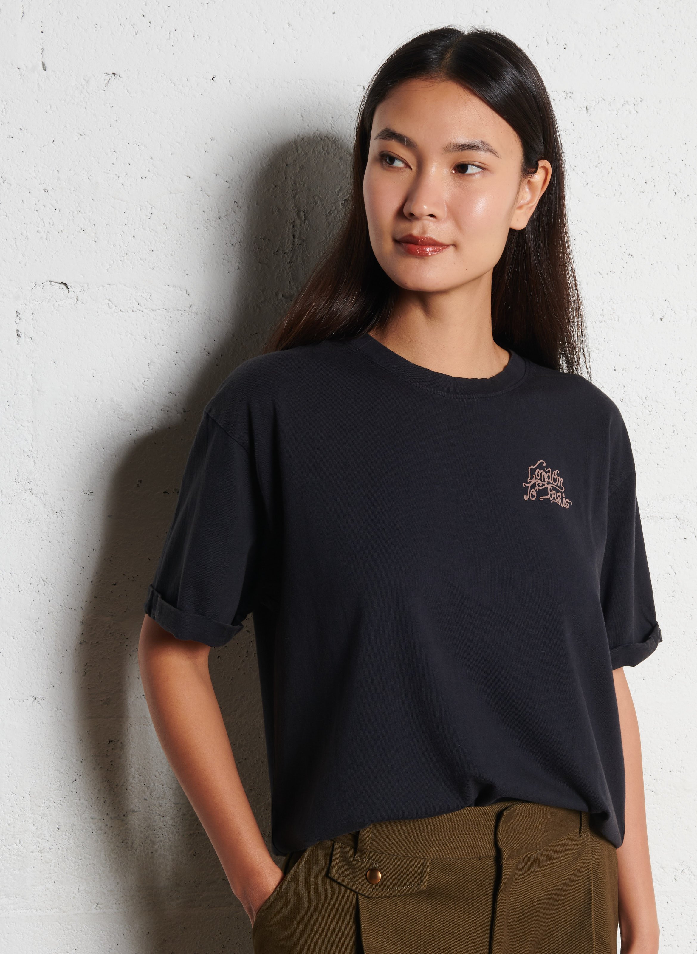 Tee-shirt col rond en coton  IKKS Gris