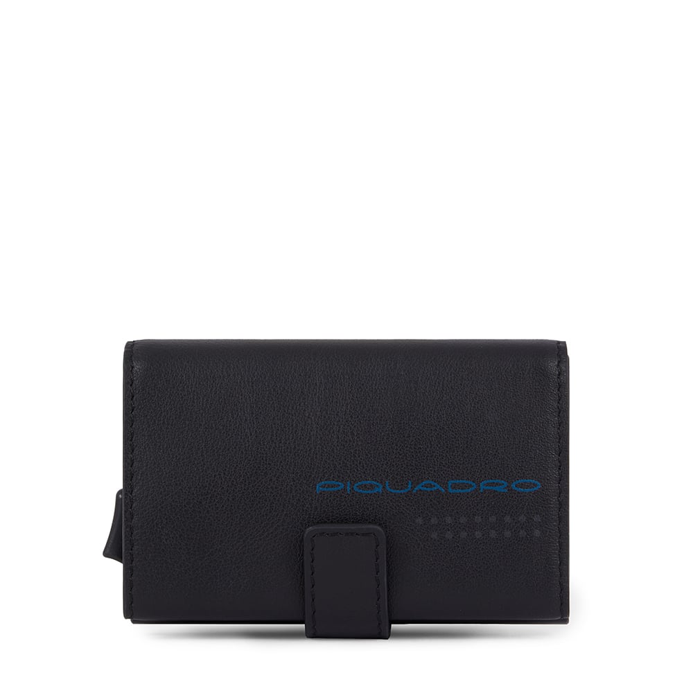 - 100% leather, - 6 cardholder slots, - 1 central compartment, - Size: L10 x H7 cm. PIQUADRO