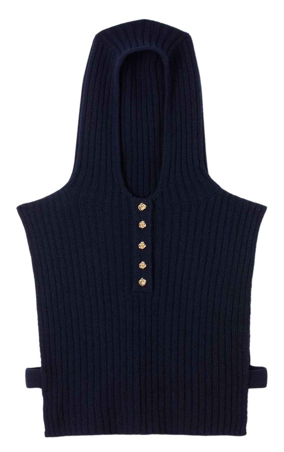 Pull à capuche en laine sans manches SANDRO Bleu