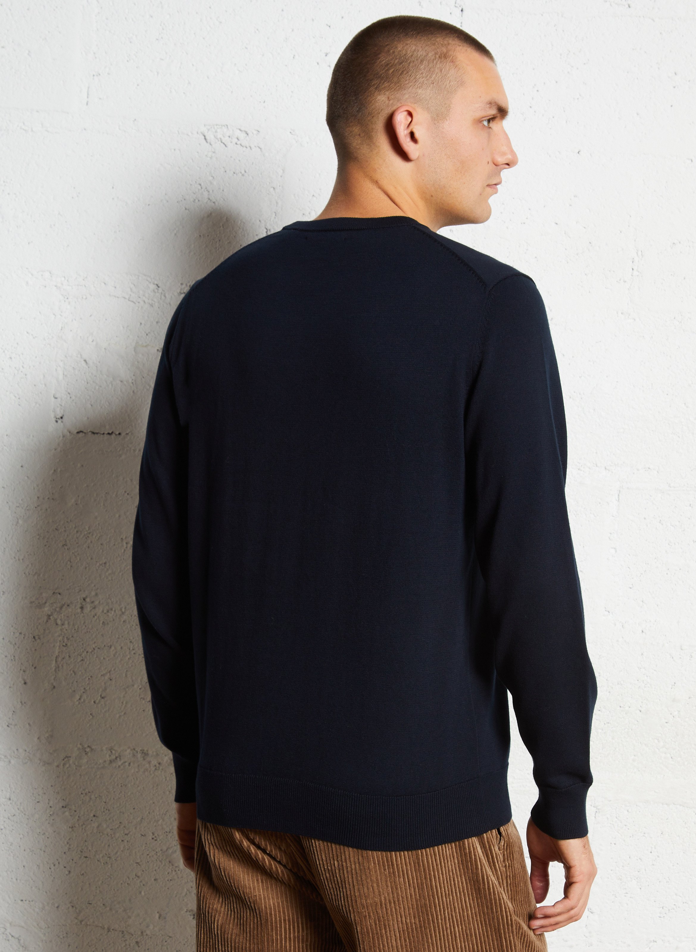 Straight cotton sweater GANT Blue
