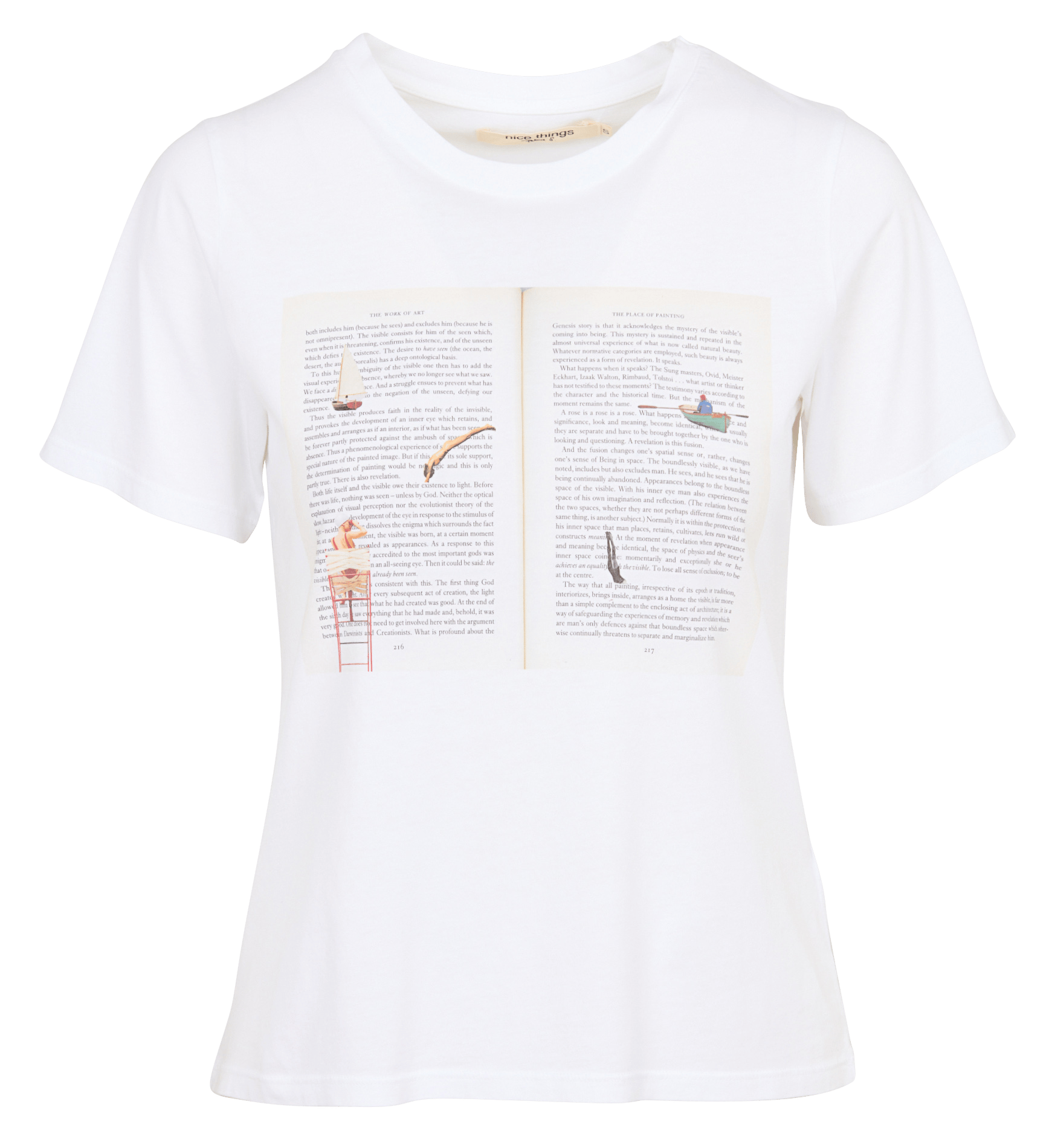 Tee-shirt droit en coton sérigraphié NICE THINGS Blanc
