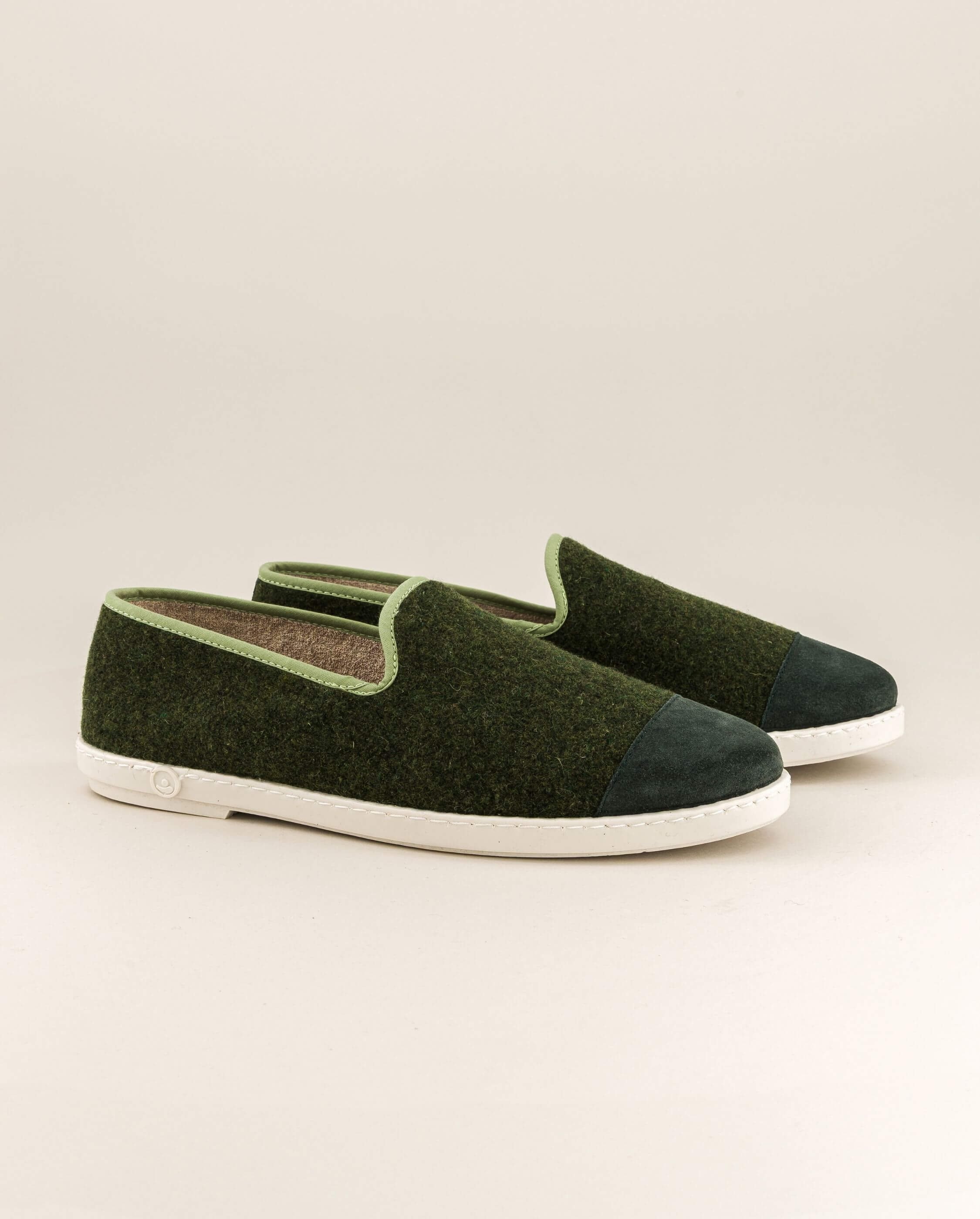 Men's wool slipper, sage green ANGARDE Green
