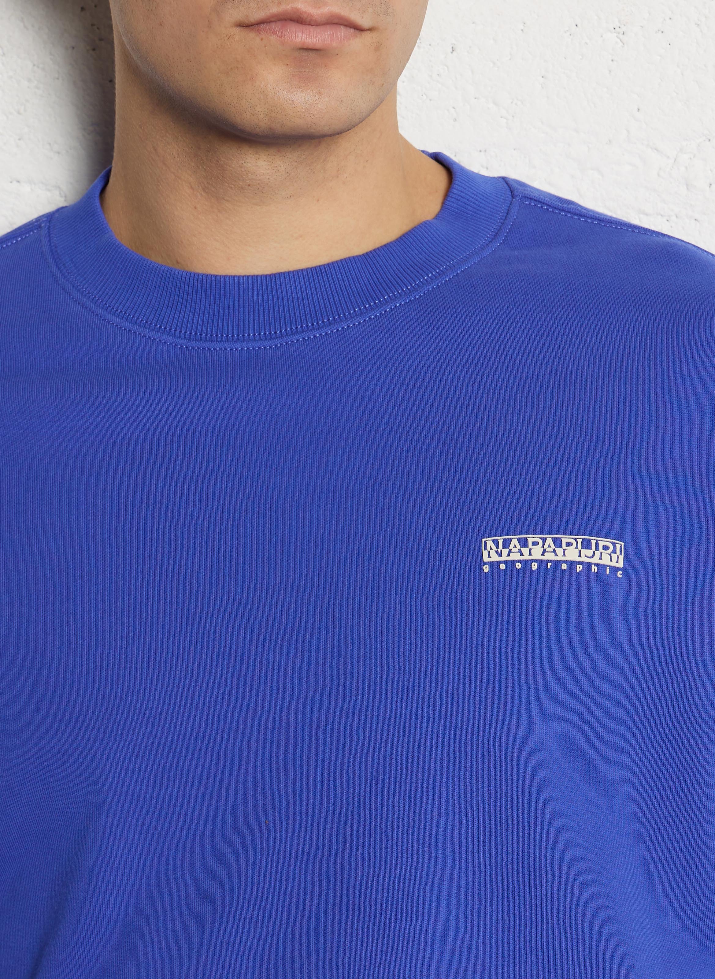 Sweat droit col rond en coton NAPAPIJRI Bleu