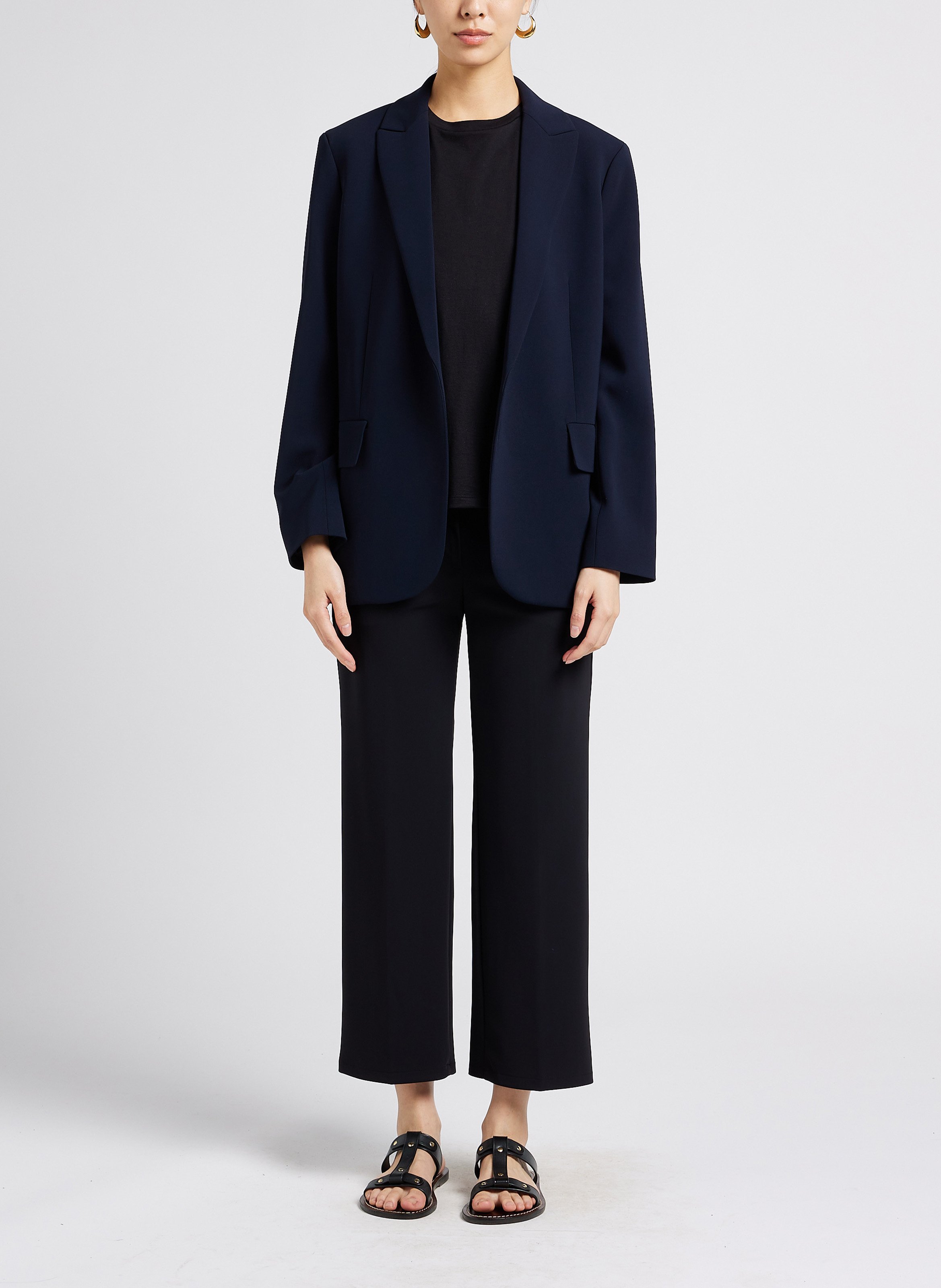 Gerade geschnittene Hose Schwarz