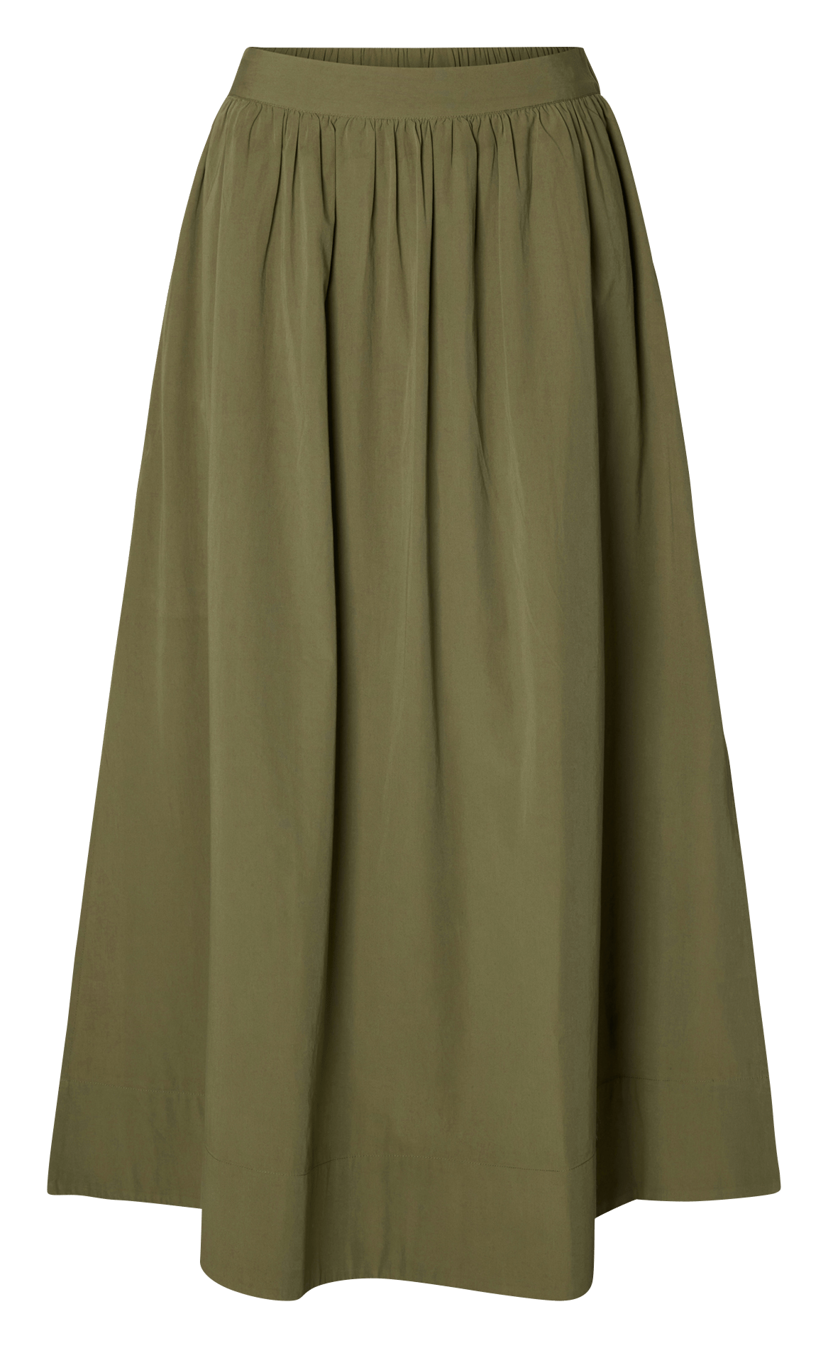 Long organic cotton skirt SELECTED Green
