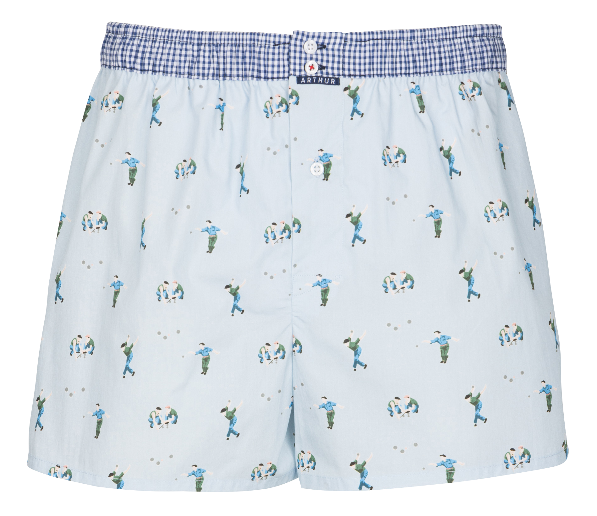 Caleçon en coton imprimé ARTHUR Bleu