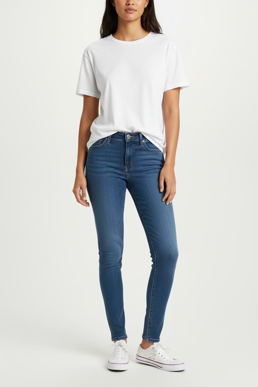 Cropped slim jeans with studs LEVI'S - Seconde main Blue
