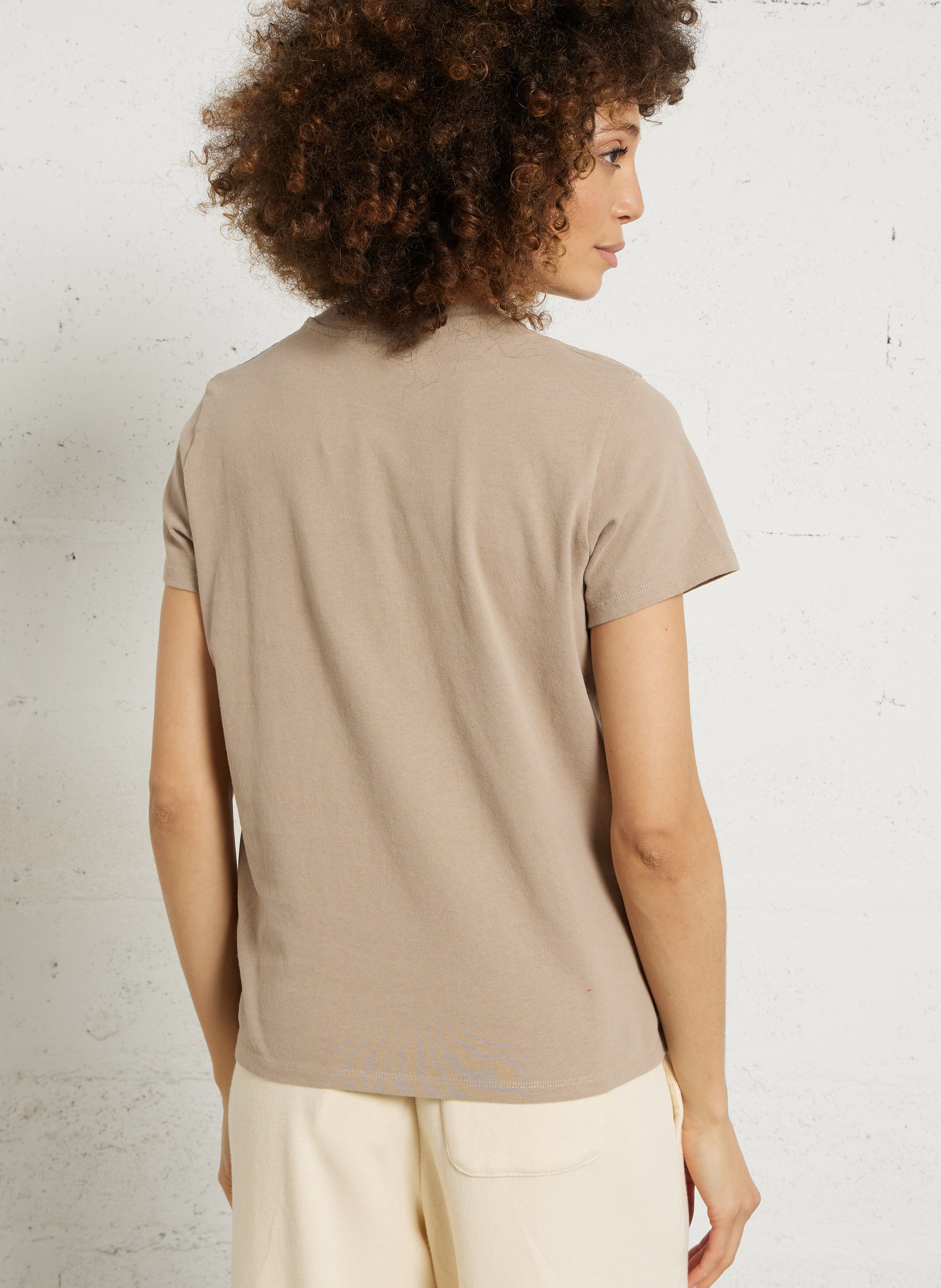 Gerade geschnittenes Rundhals-T-Shirt aus Baumwolle AMERICAN VINTAGE Grau