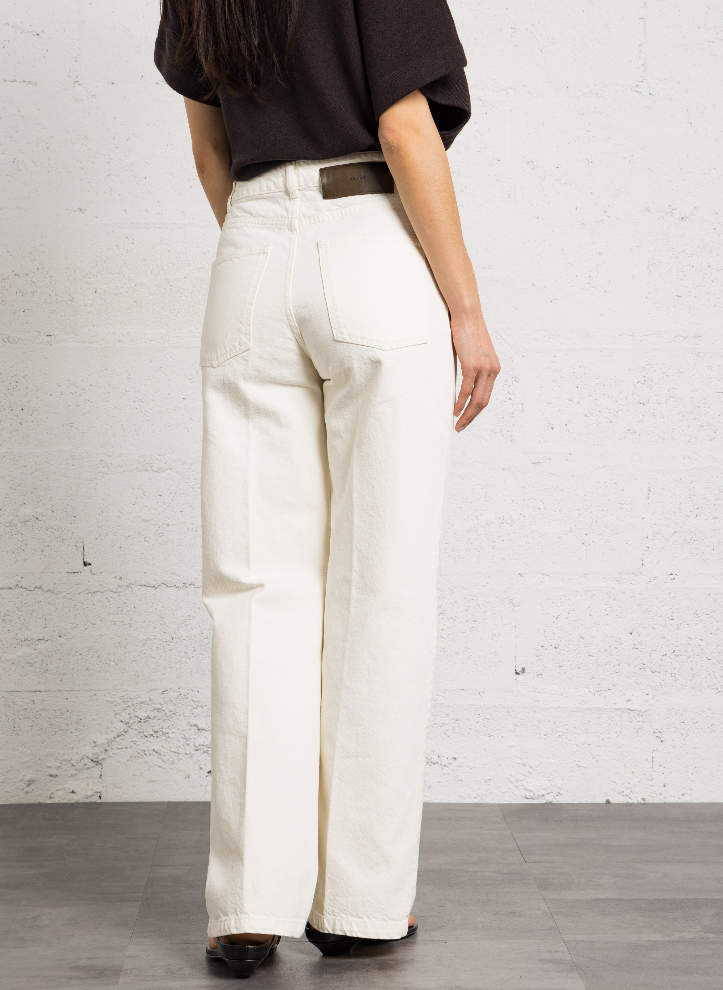 Weite Mid Waist Jeans SOEUR Beige