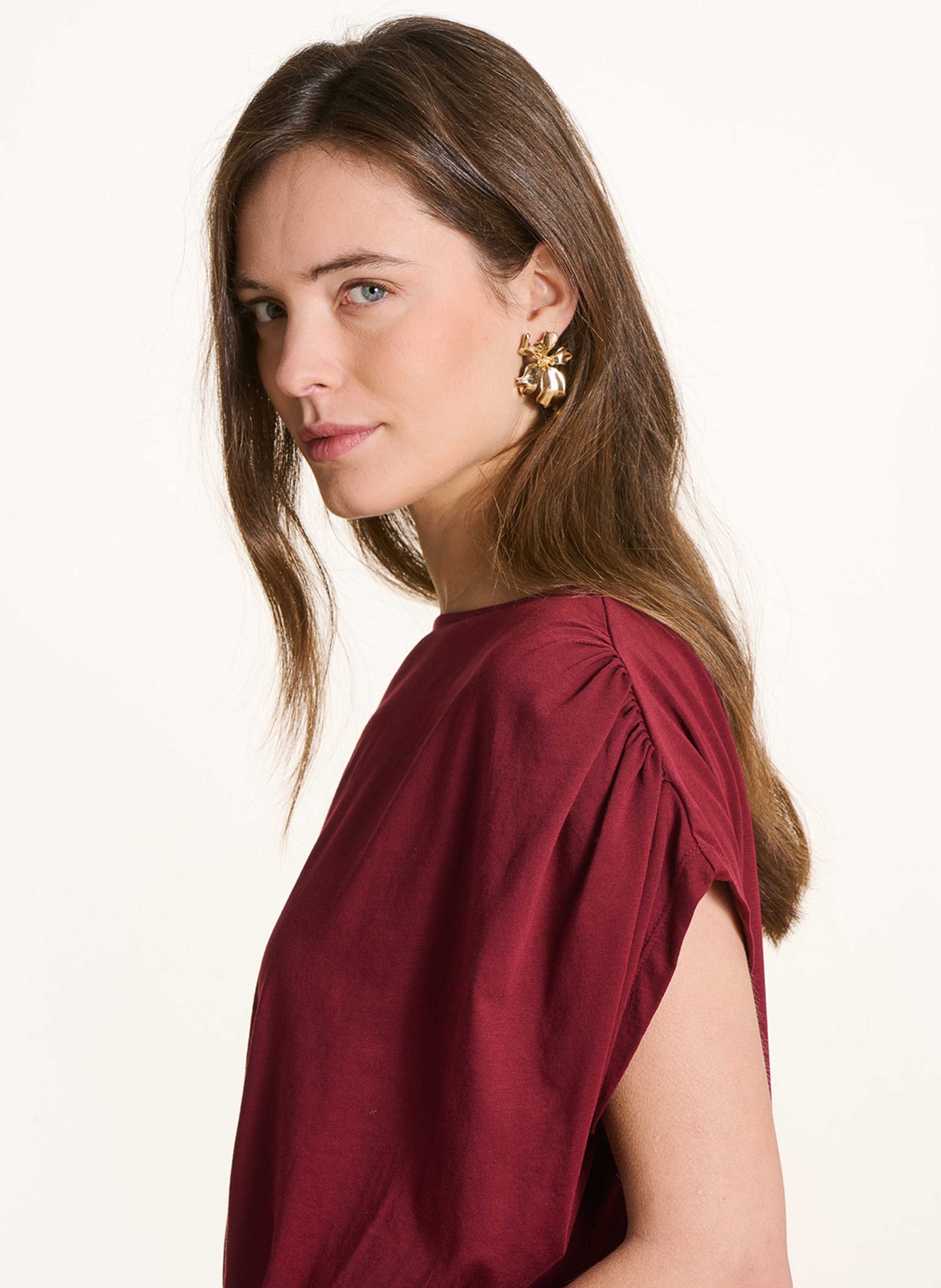 Top ajusté en coton bio LA FEE MARABOUTEE Marron