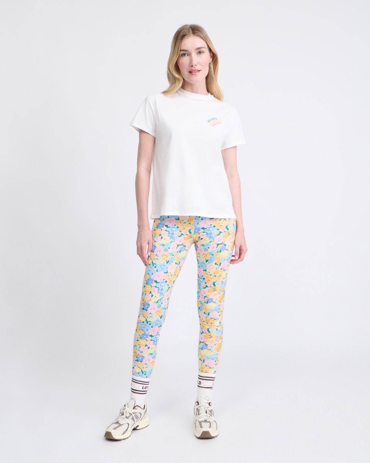 Organic cotton mama rainbow t-shirt EMOI EMOI White