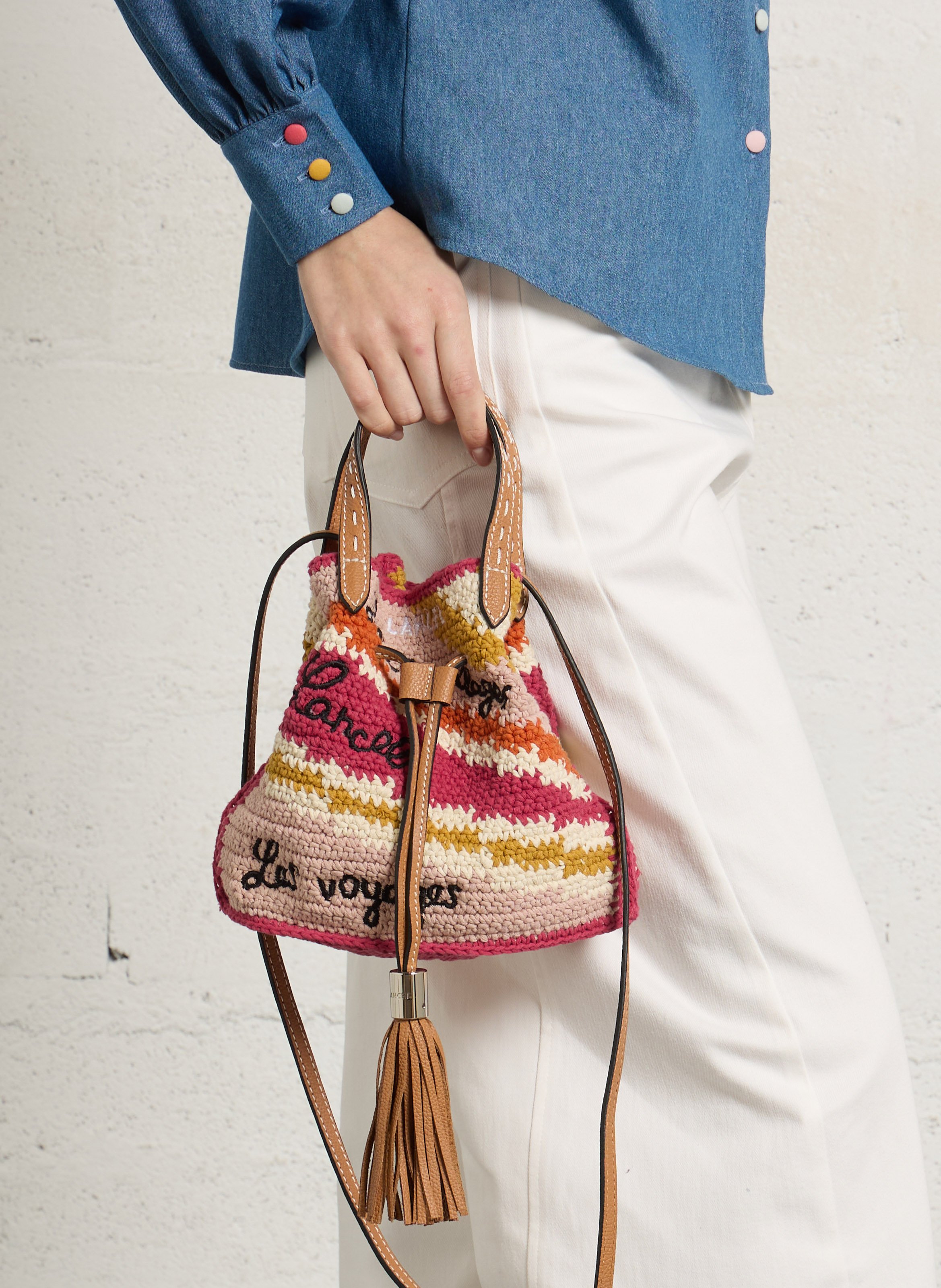 Geborduurde tas met print LANCEL Veelkleurig